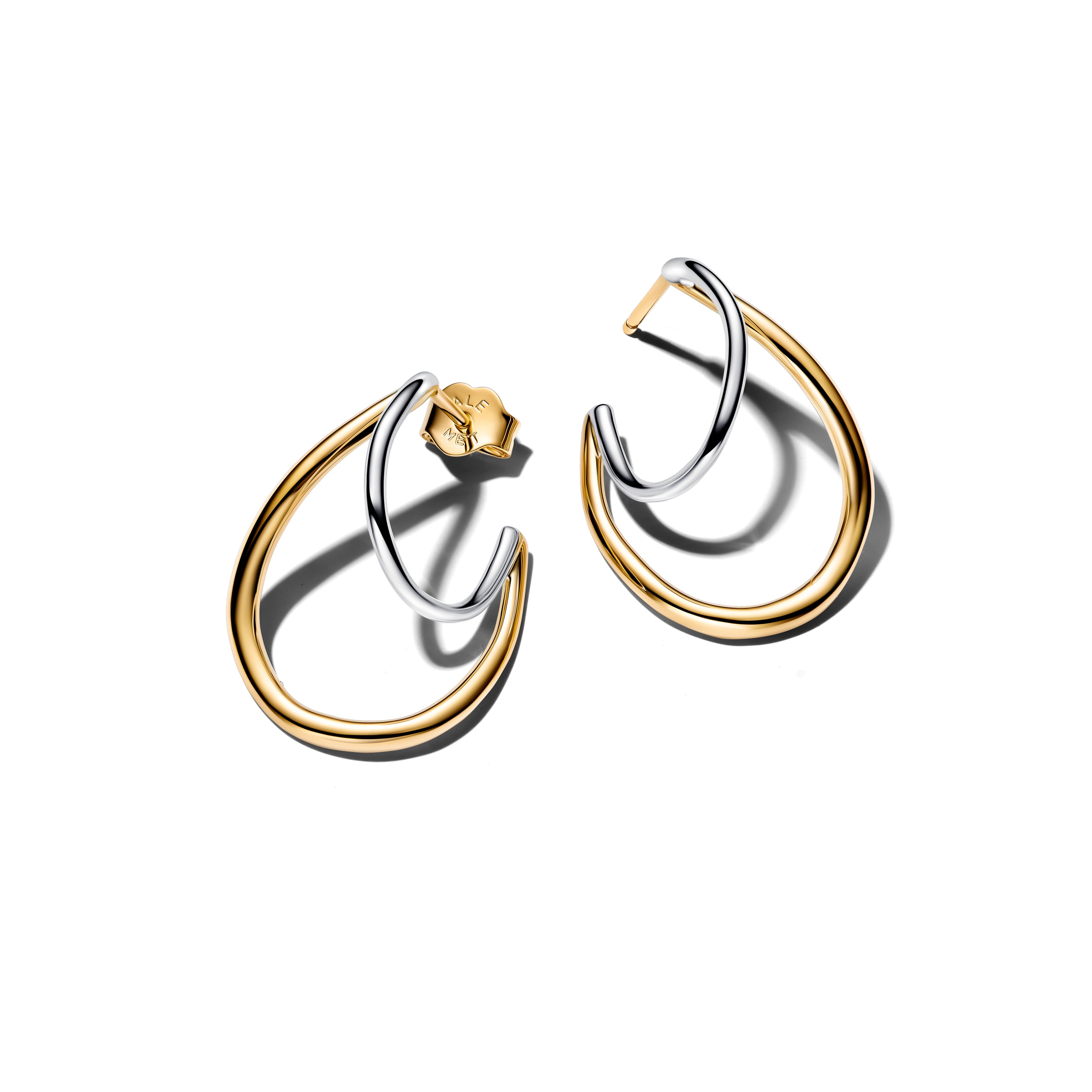 Sterling Silver And 14K Gold-Plated Hoop Earrings