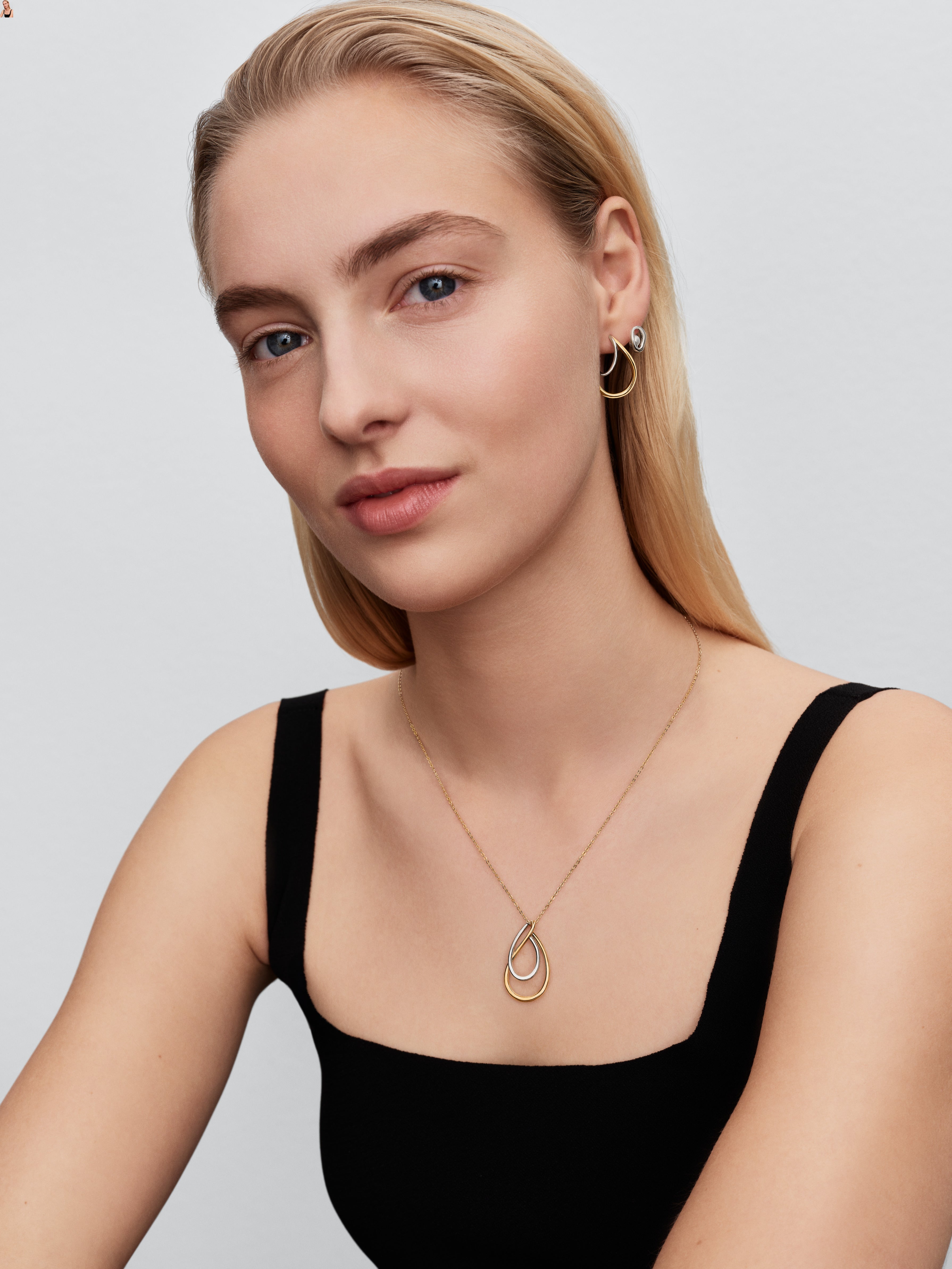 Sterling Silver And 14K Gold-Plated Hoop Earrings