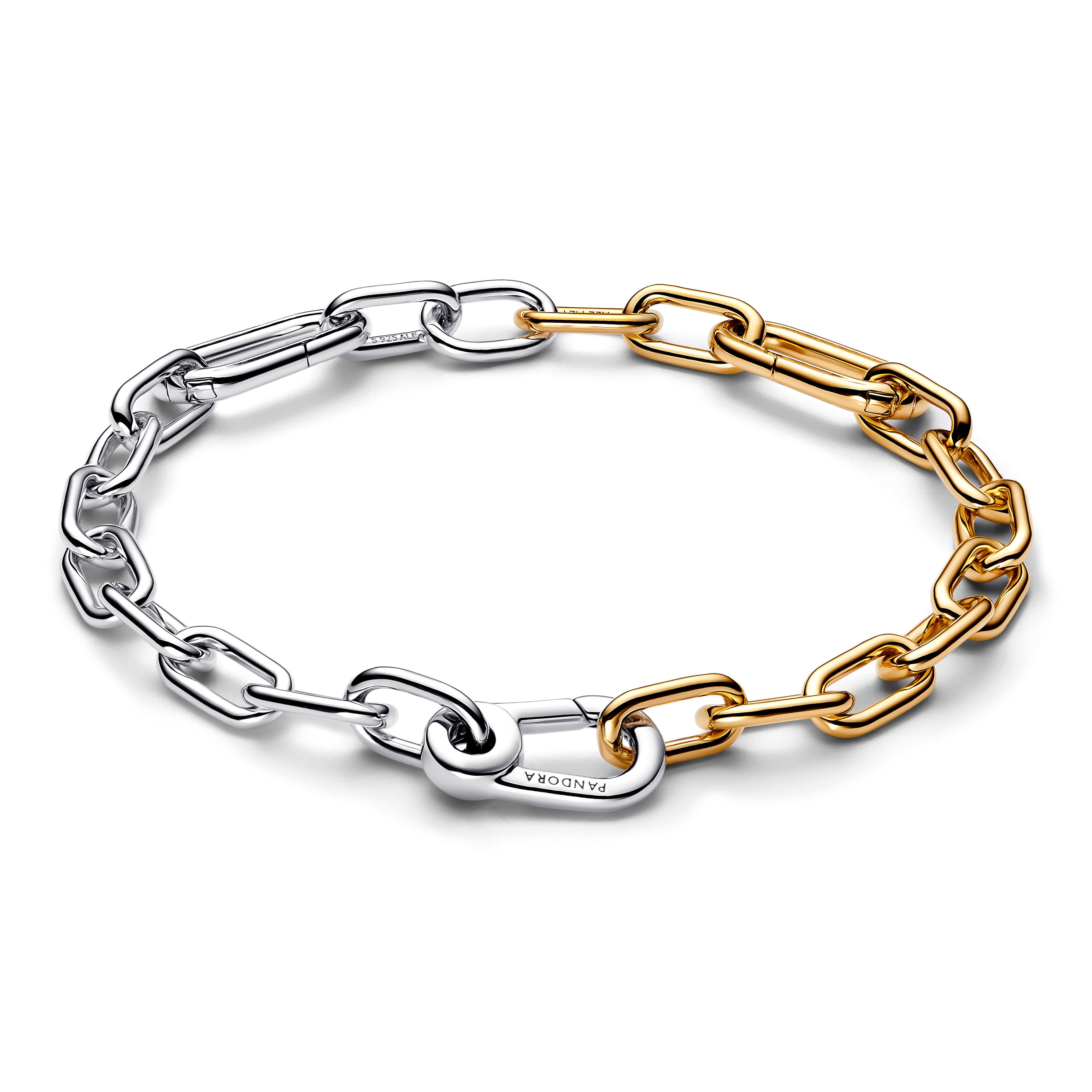 Sterling Silver And 14K Gold-Plated Link Bracelet
