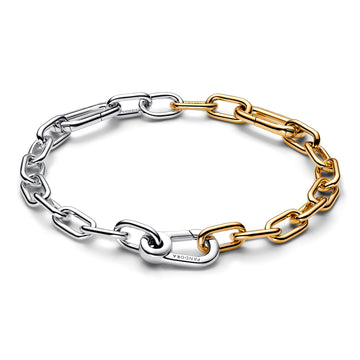Sterling Silver And 14K Gold-Plated Link Bracelet