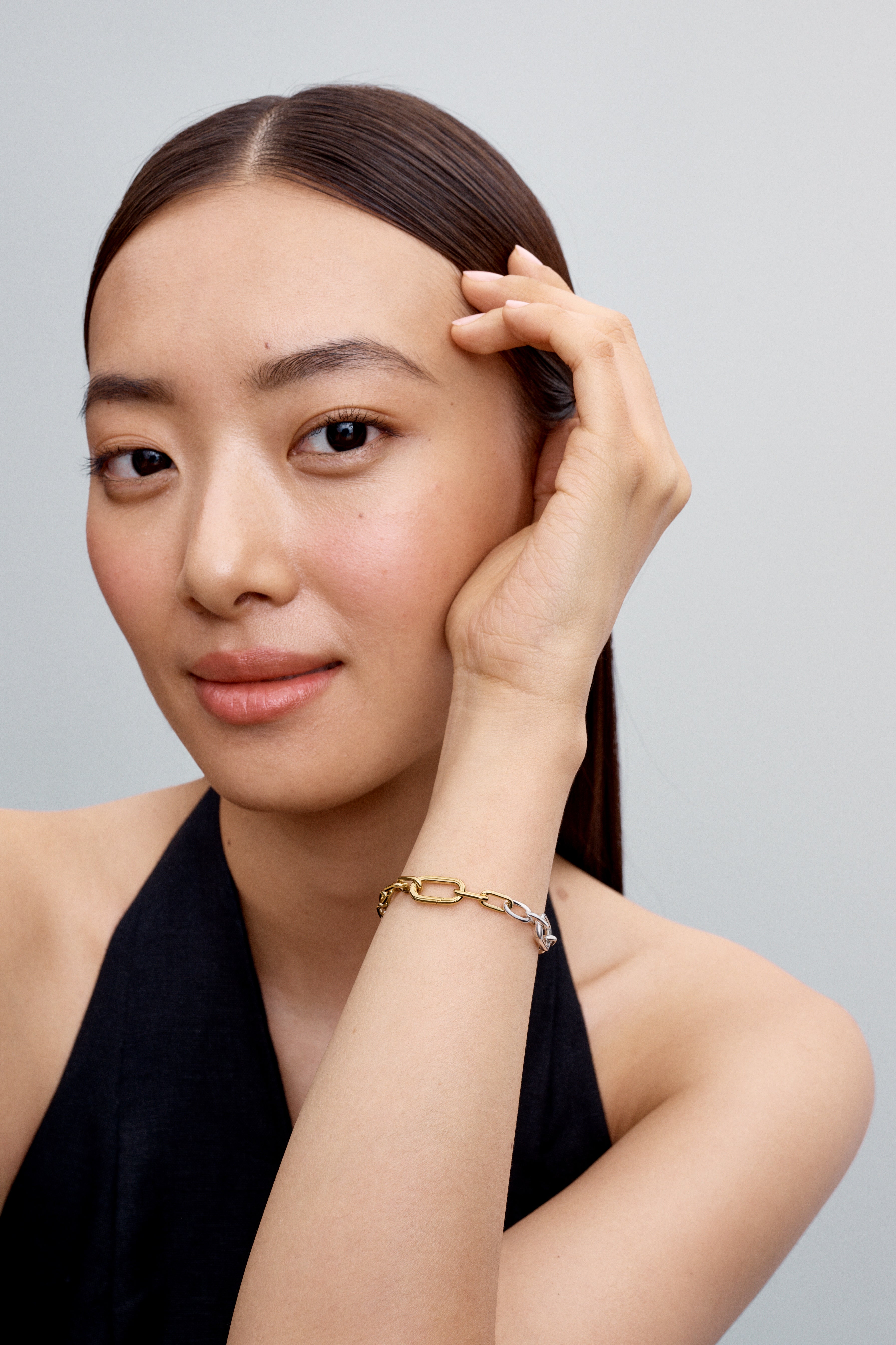 Sterling Silver And 14K Gold-Plated Link Bracelet