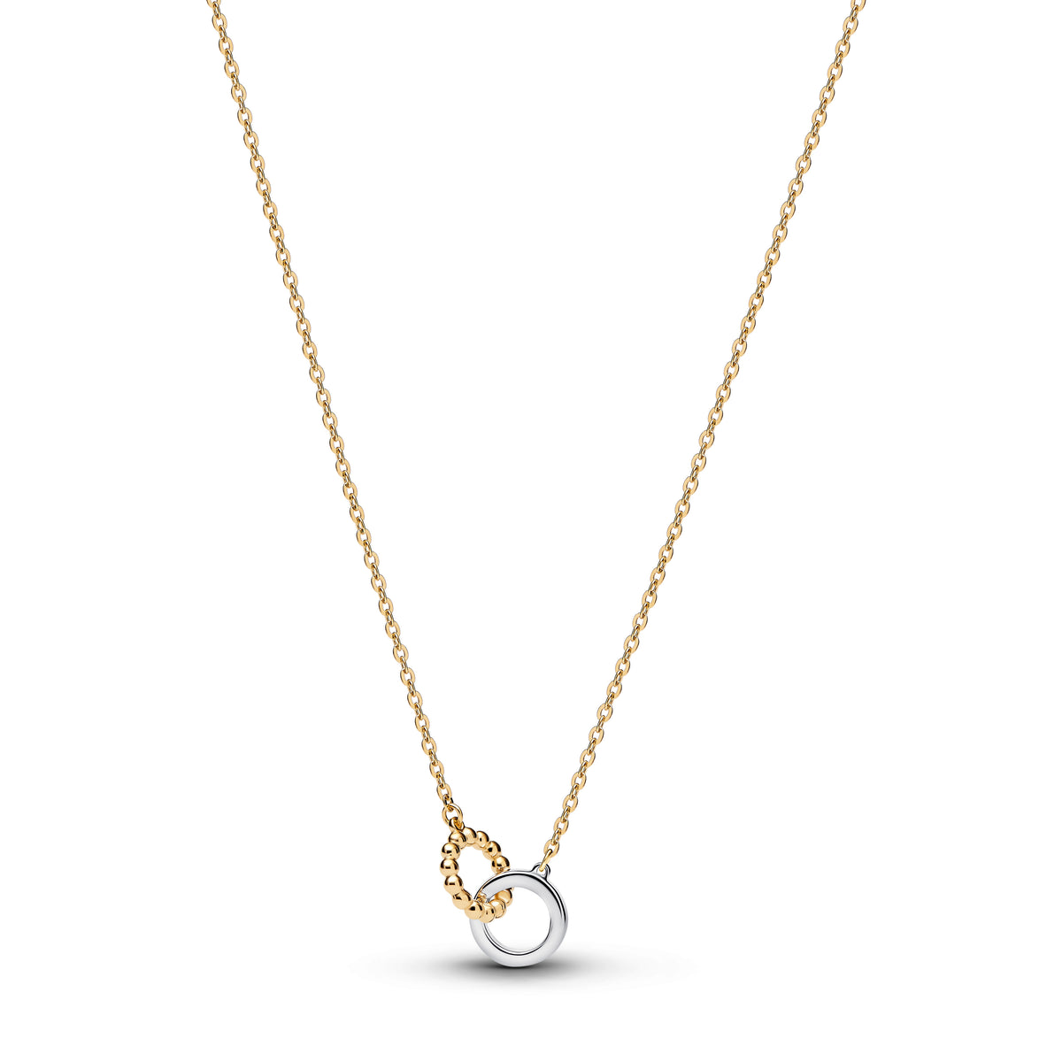 Sterling Silver And 14K Gold-Plated Pendant Necklace With Clear Cubic Zirconia