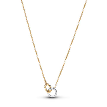 Sterling Silver And 14K Gold-Plated Pendant Necklace With Clear Cubic Zirconia
