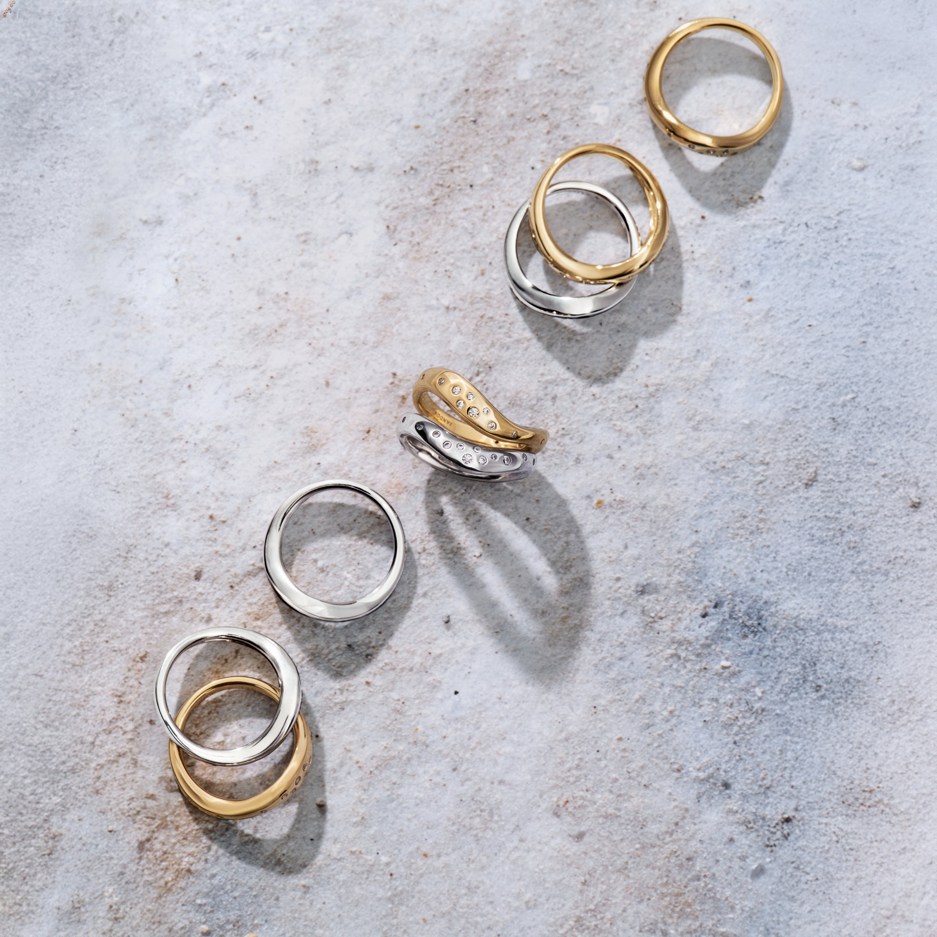 Sterling Silver And 14K Gold-Plated Splittable Ring With Clear Cubic Zirconia