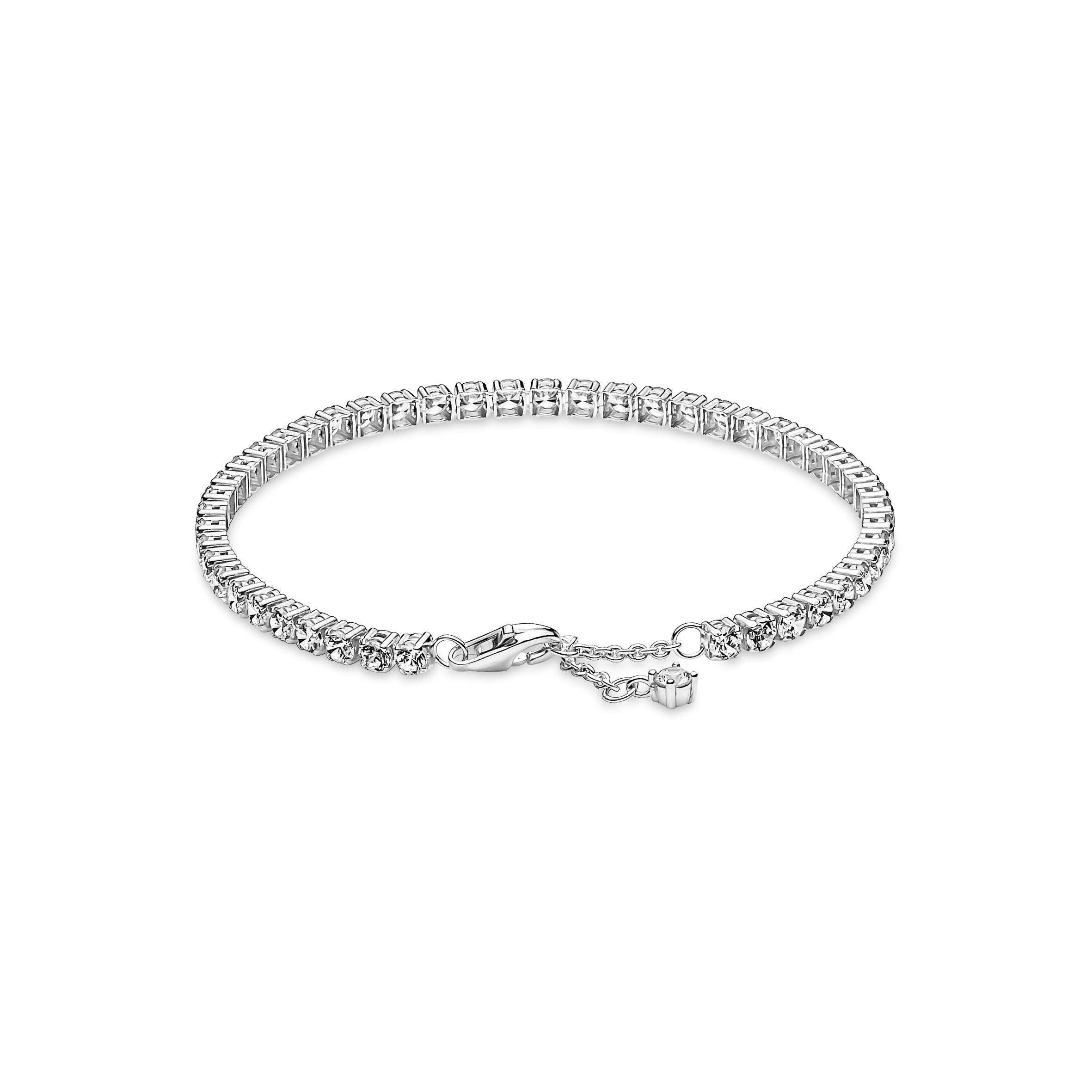 Sterling Silver Bracelet With Clear Cubic Zirconia