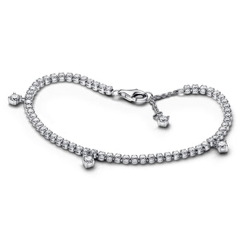 Sterling Silver Bracelet With Clear Cubic Zirconia