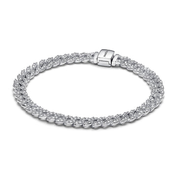 Sterling Silver Bracelet With Clear Cubic Zirconia