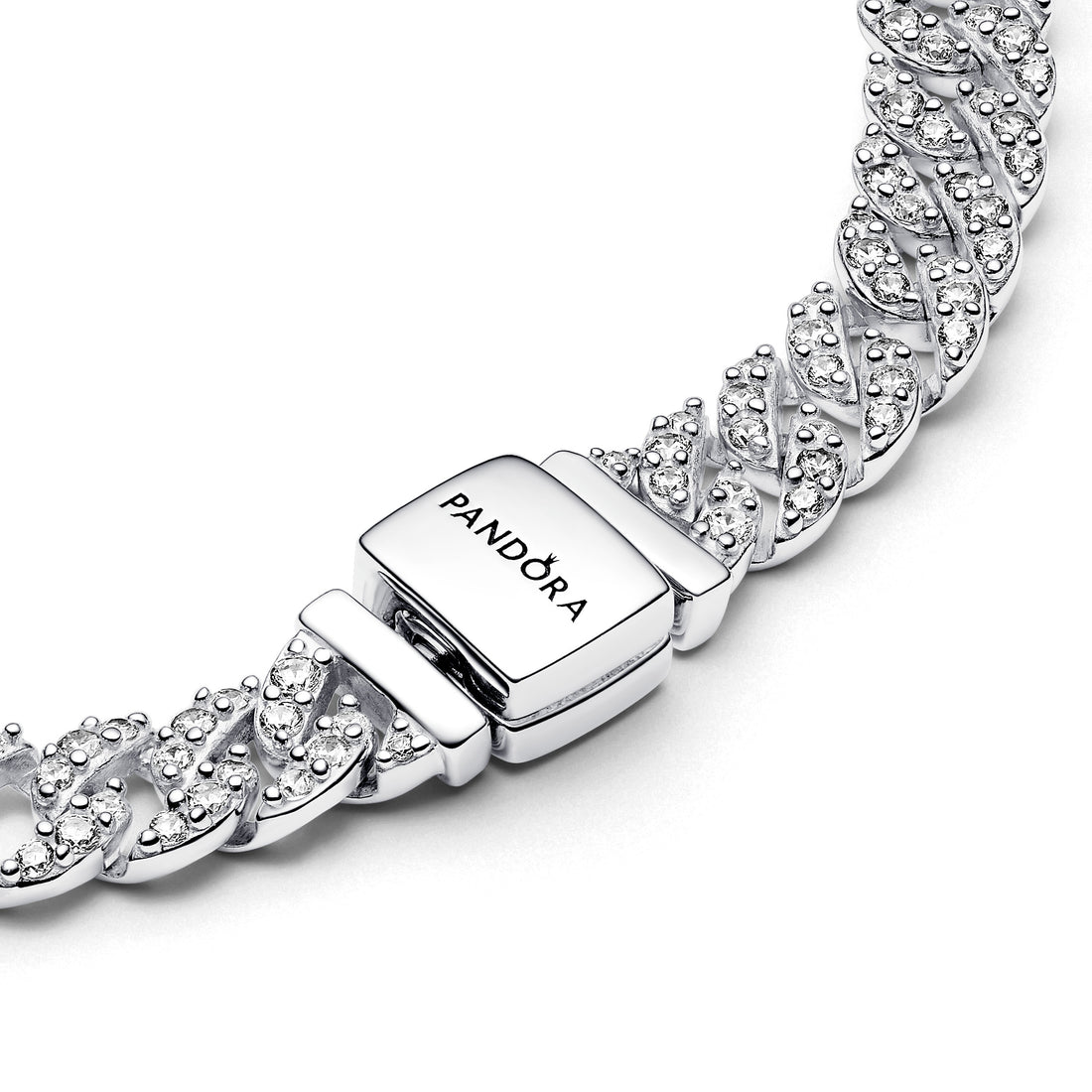 Sterling Silver Bracelet With Clear Cubic Zirconia