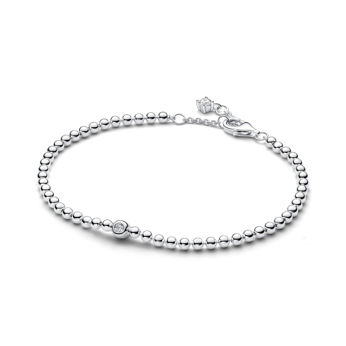 Sterling Silver Bracelet With Clear Cubic Zirconia