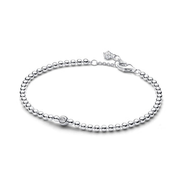Sterling Silver Bracelet With Clear Cubic Zirconia