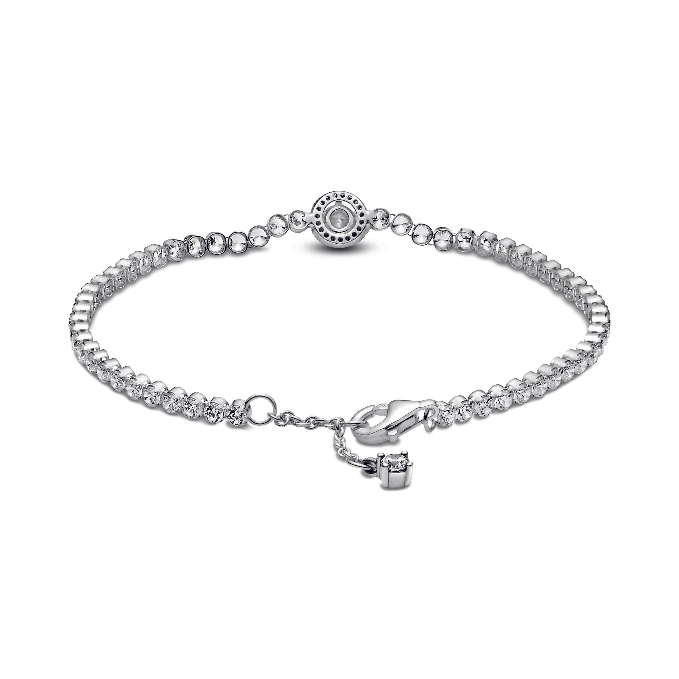Sterling Silver Bracelet With Clear Cubic Zirconia