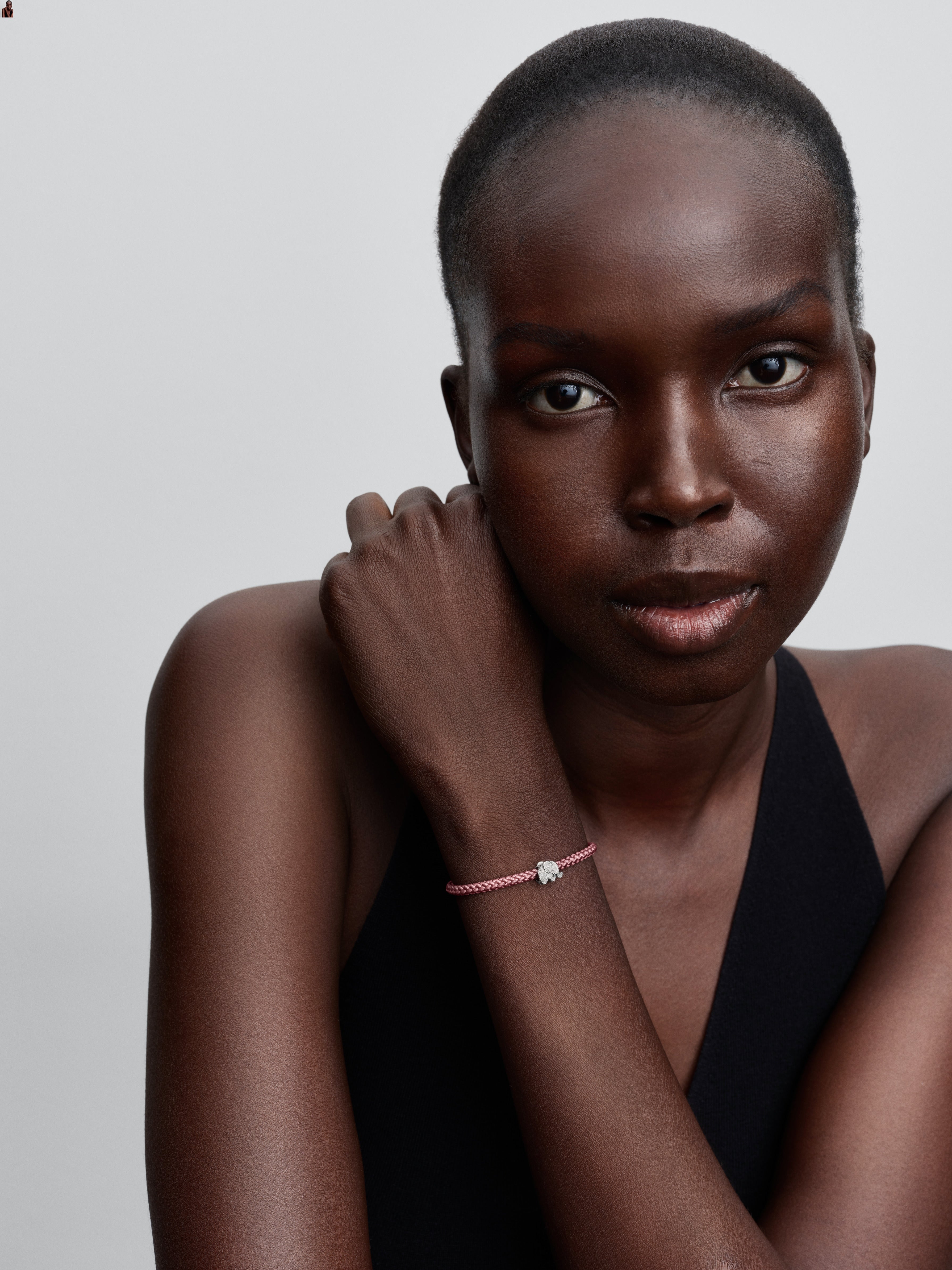 Sterling Silver Bracelet With Shimmering Pink Cord