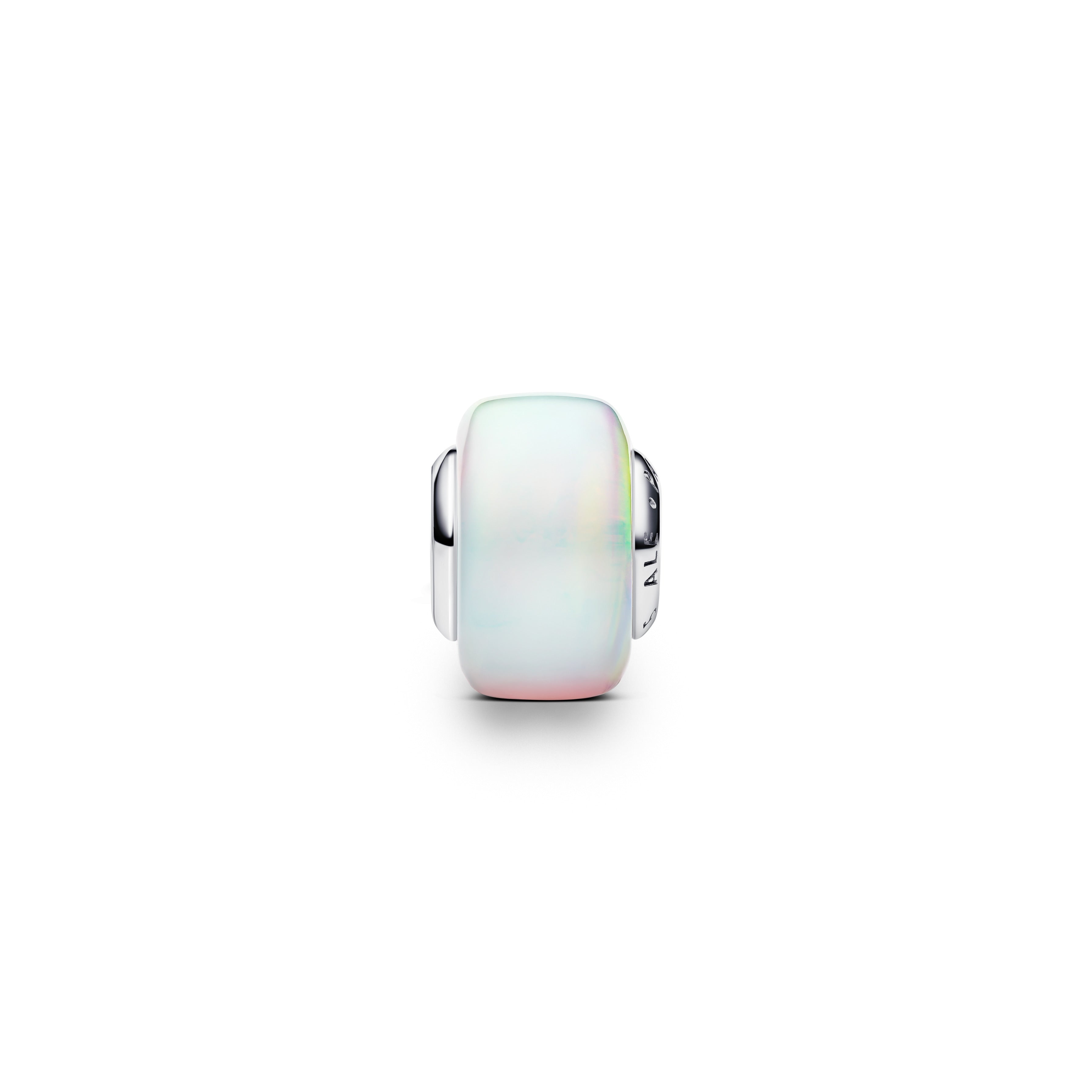 Sterling Silver Charm With Aurora Lab-Grown Opal Resin