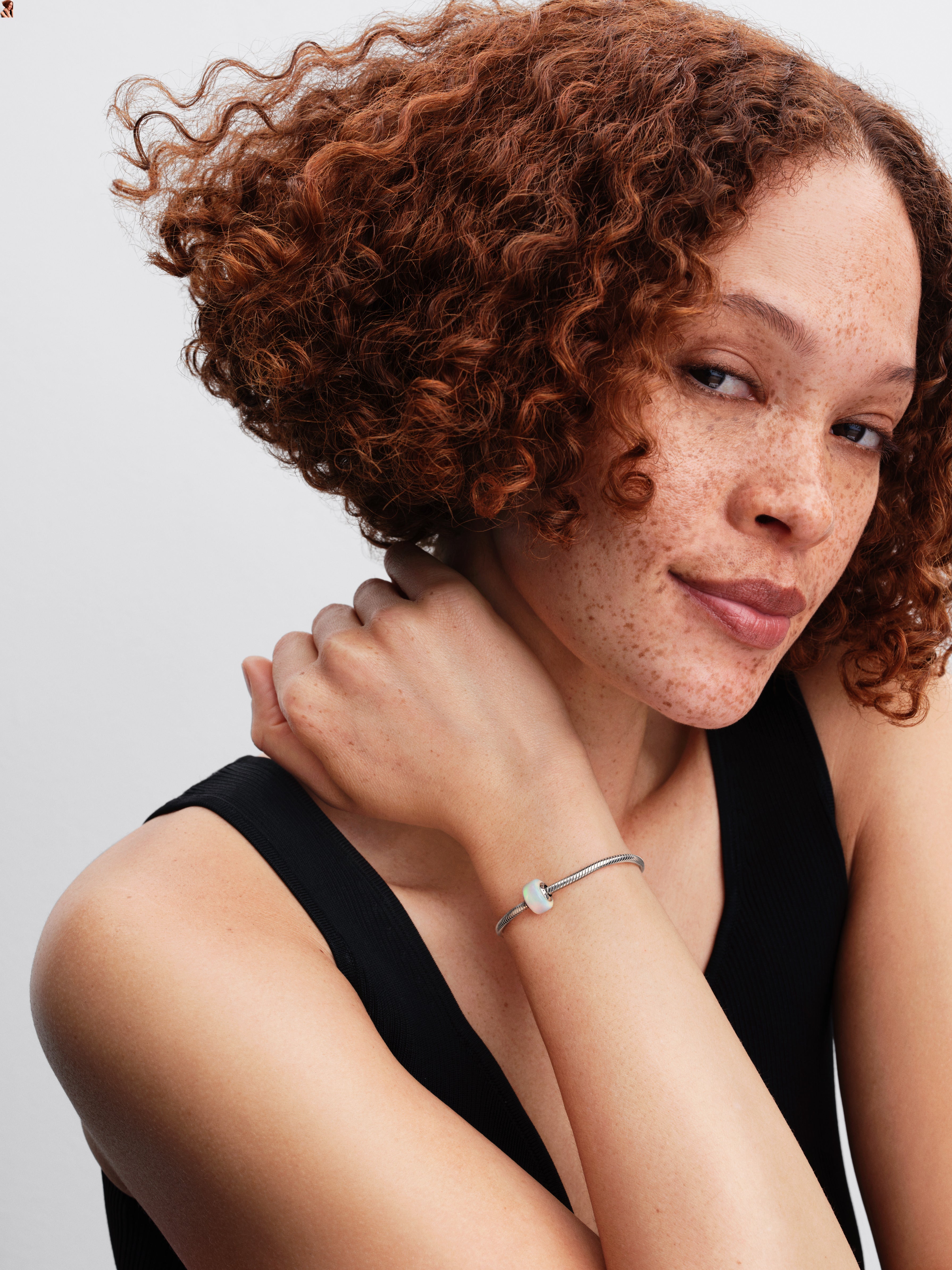 Sterling Silver Charm With Aurora Lab-Grown Opal Resin