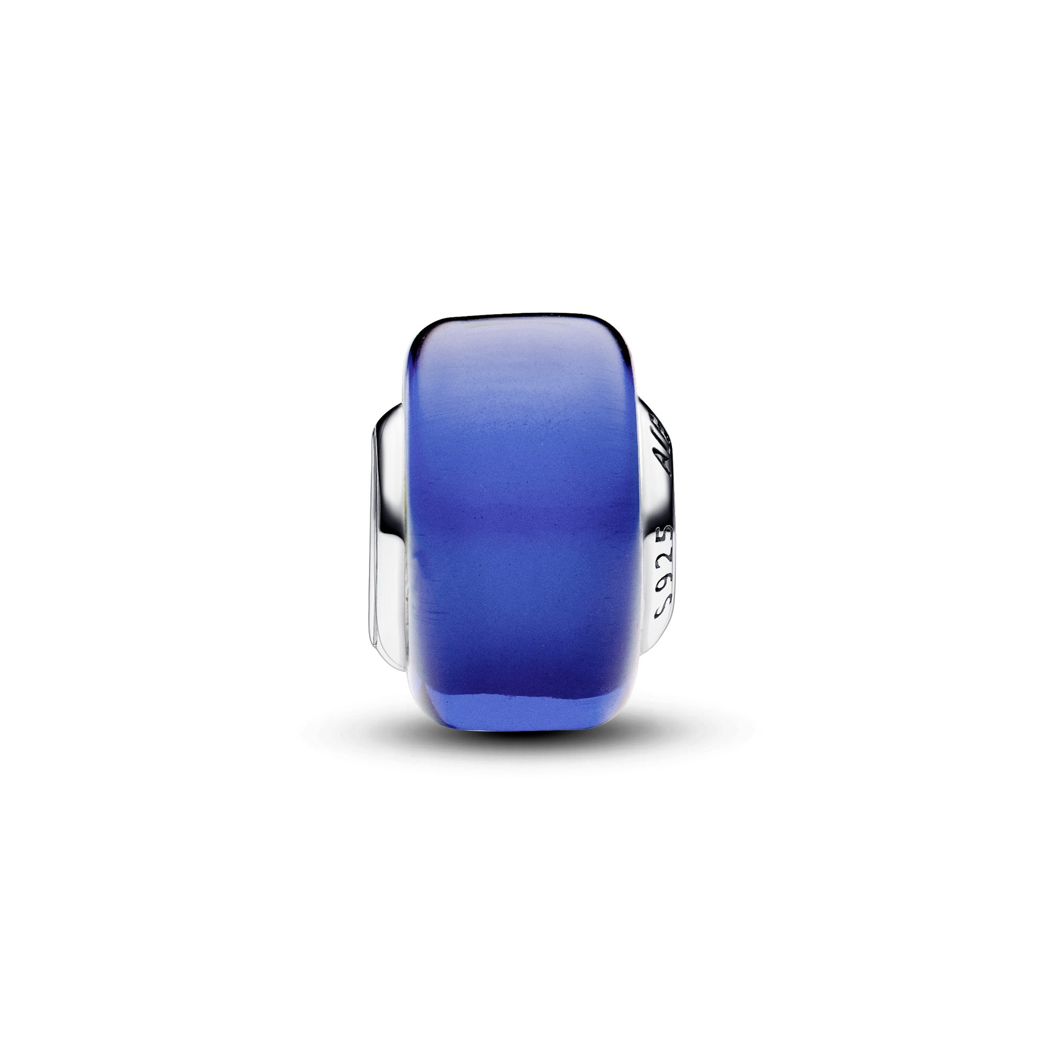 Sterling Silver Charm With Blue Murano Glass