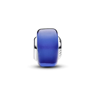 Sterling Silver Charm With Blue Murano Glass