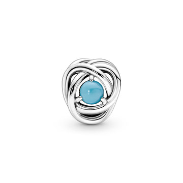 Sterling Silver Charm With Capri Blue Crystal