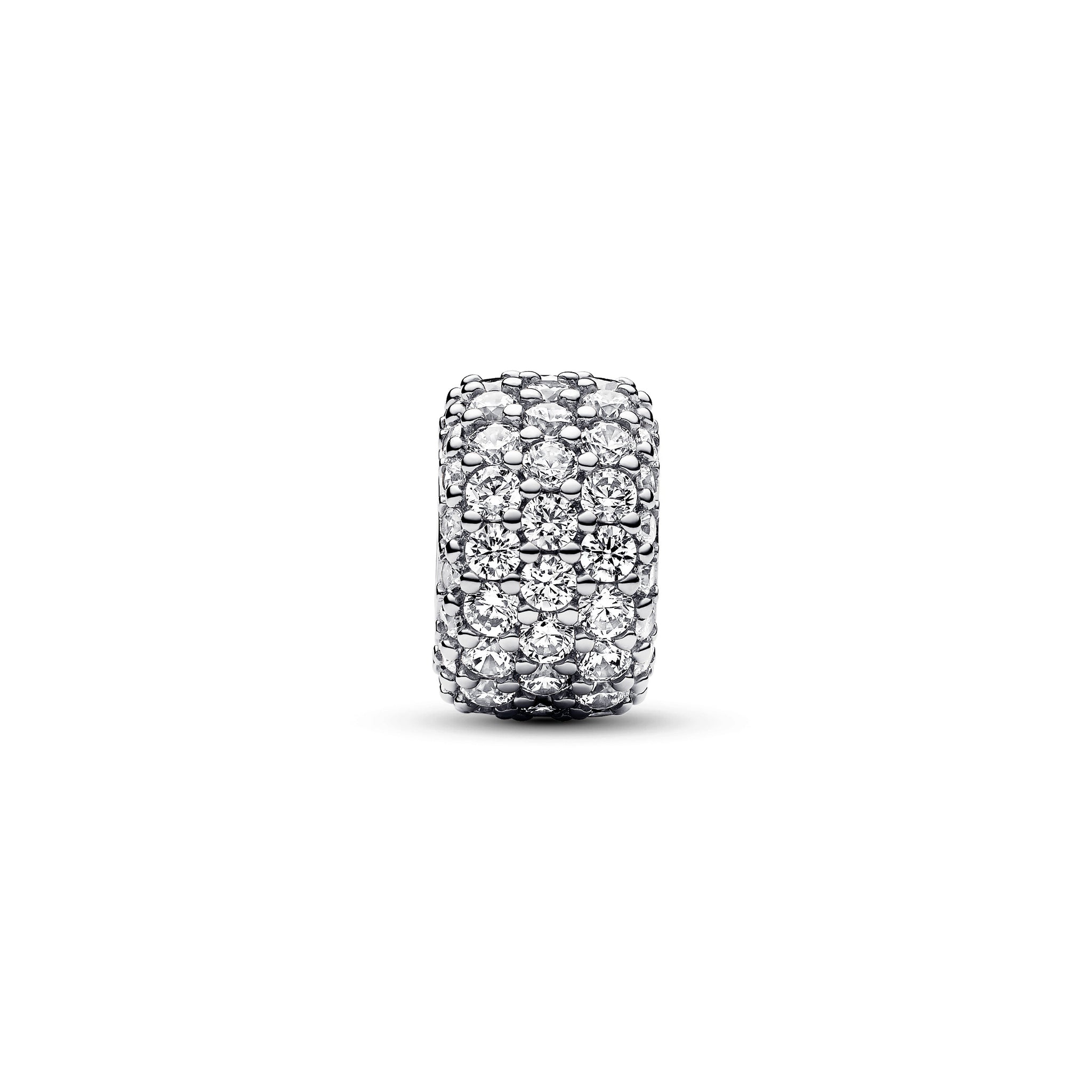 Sterling Silver Charm With Clear Cubic Zirconia