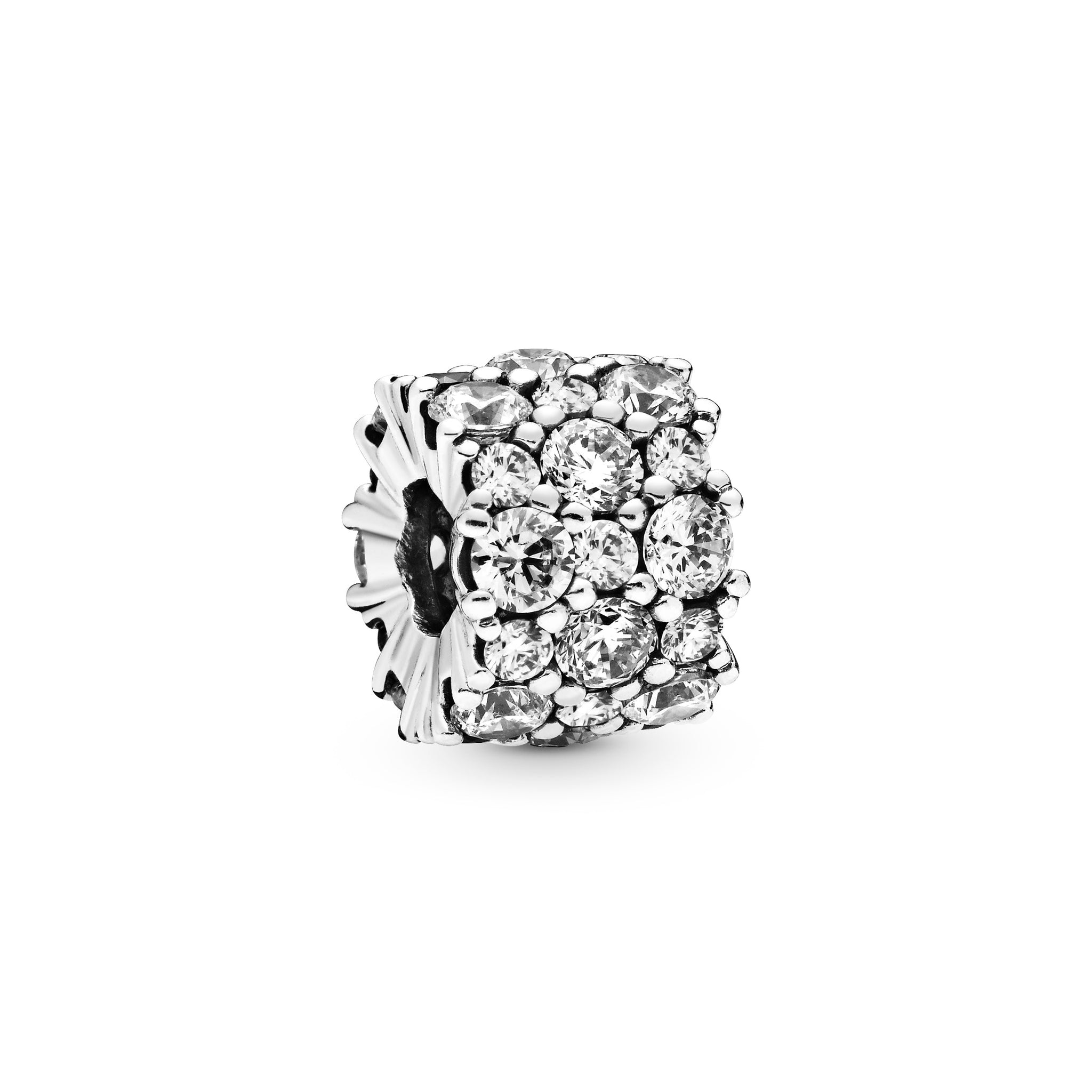 Sterling Silver Charm With Clear Cubic Zirconia