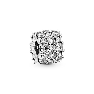 Sterling Silver Charm With Clear Cubic Zirconia