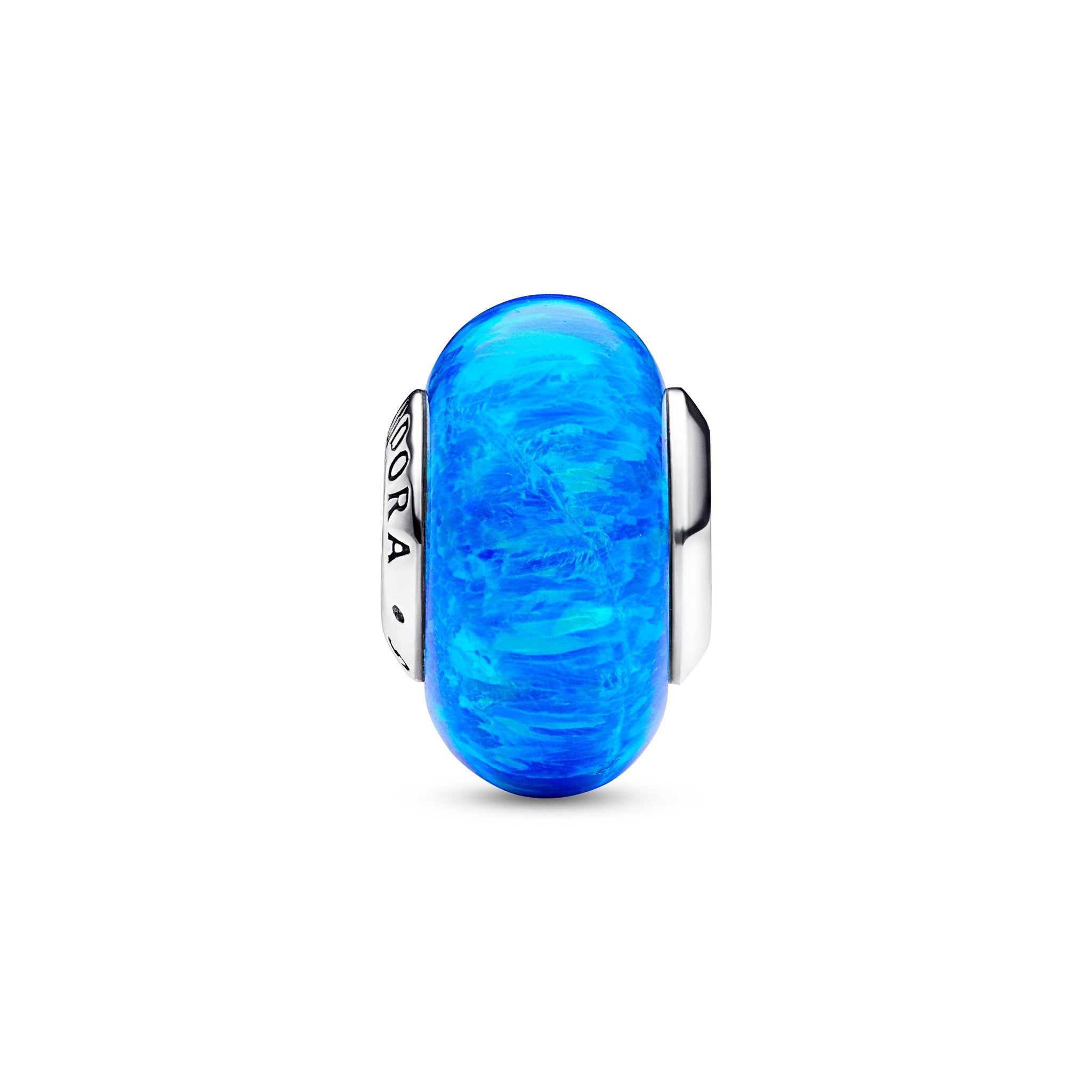 Sterling Silver Charm With Deep Blue Lab-Created Opal