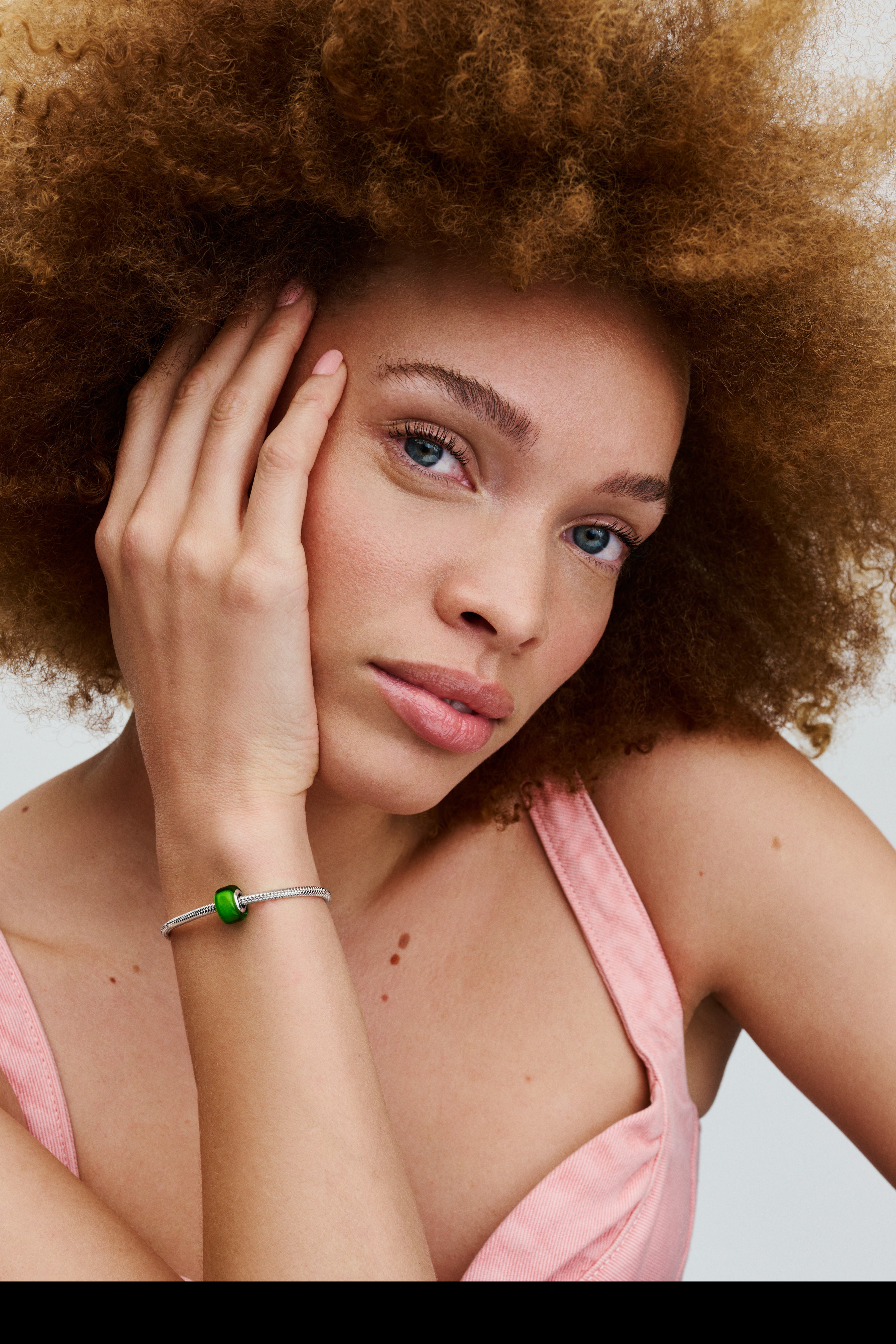 Sterling Silver Charm With Green Murano Glass