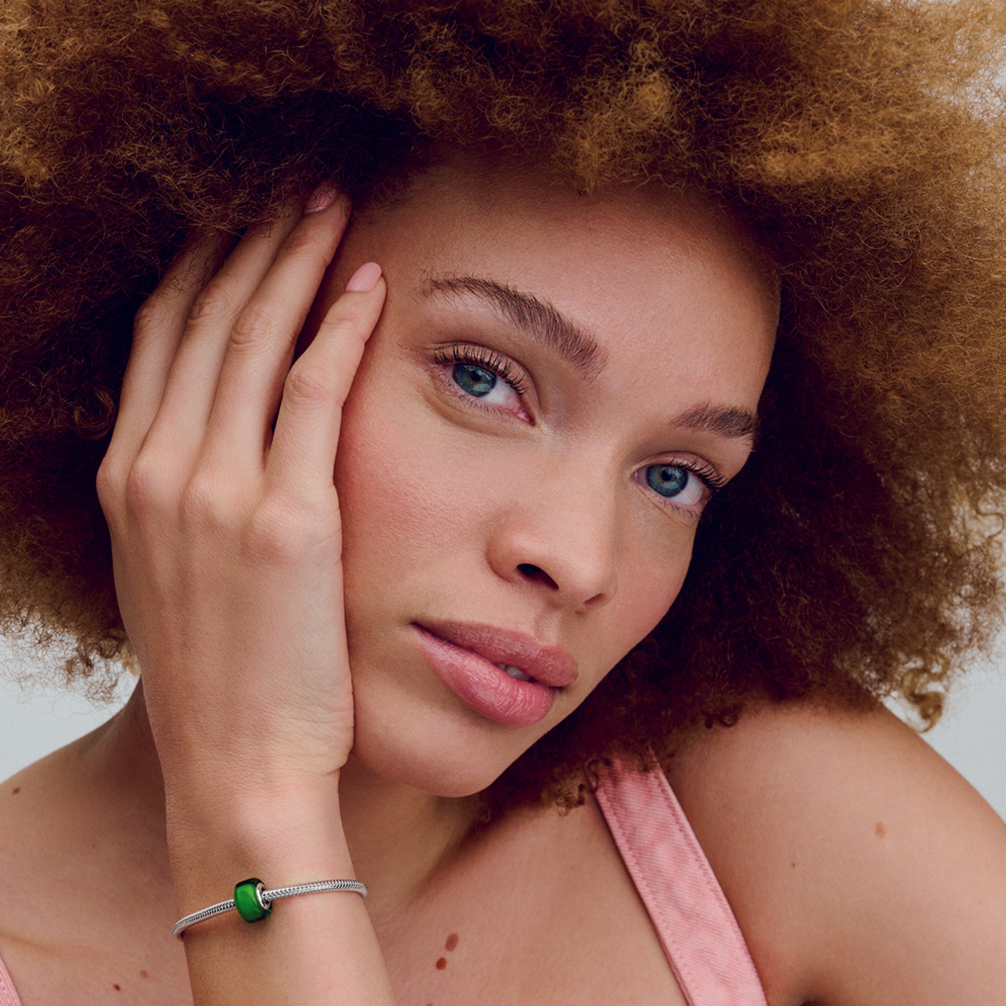 Sterling Silver Charm With Green Murano Glass