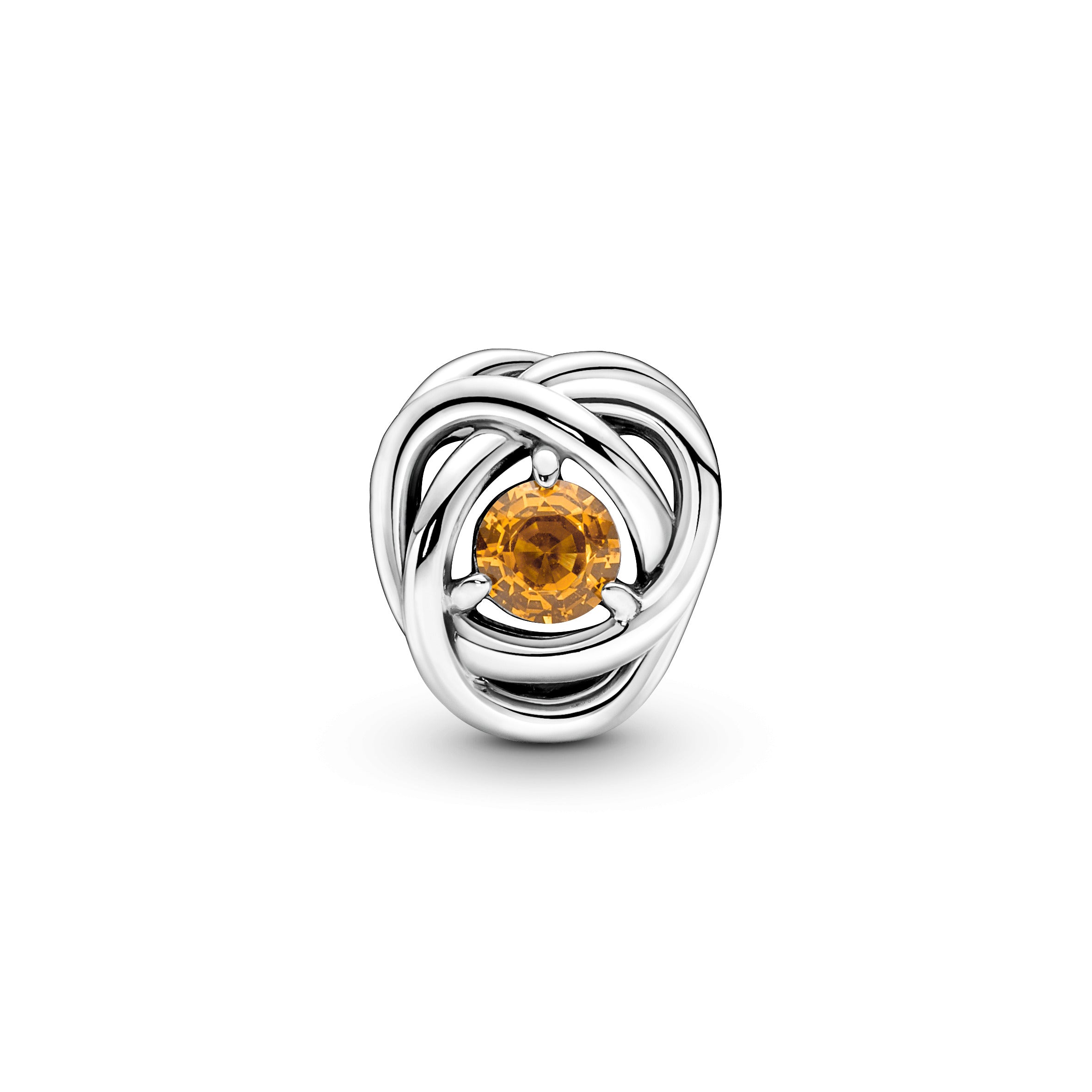 Sterling Silver Charm With Honey Coloured Crystal