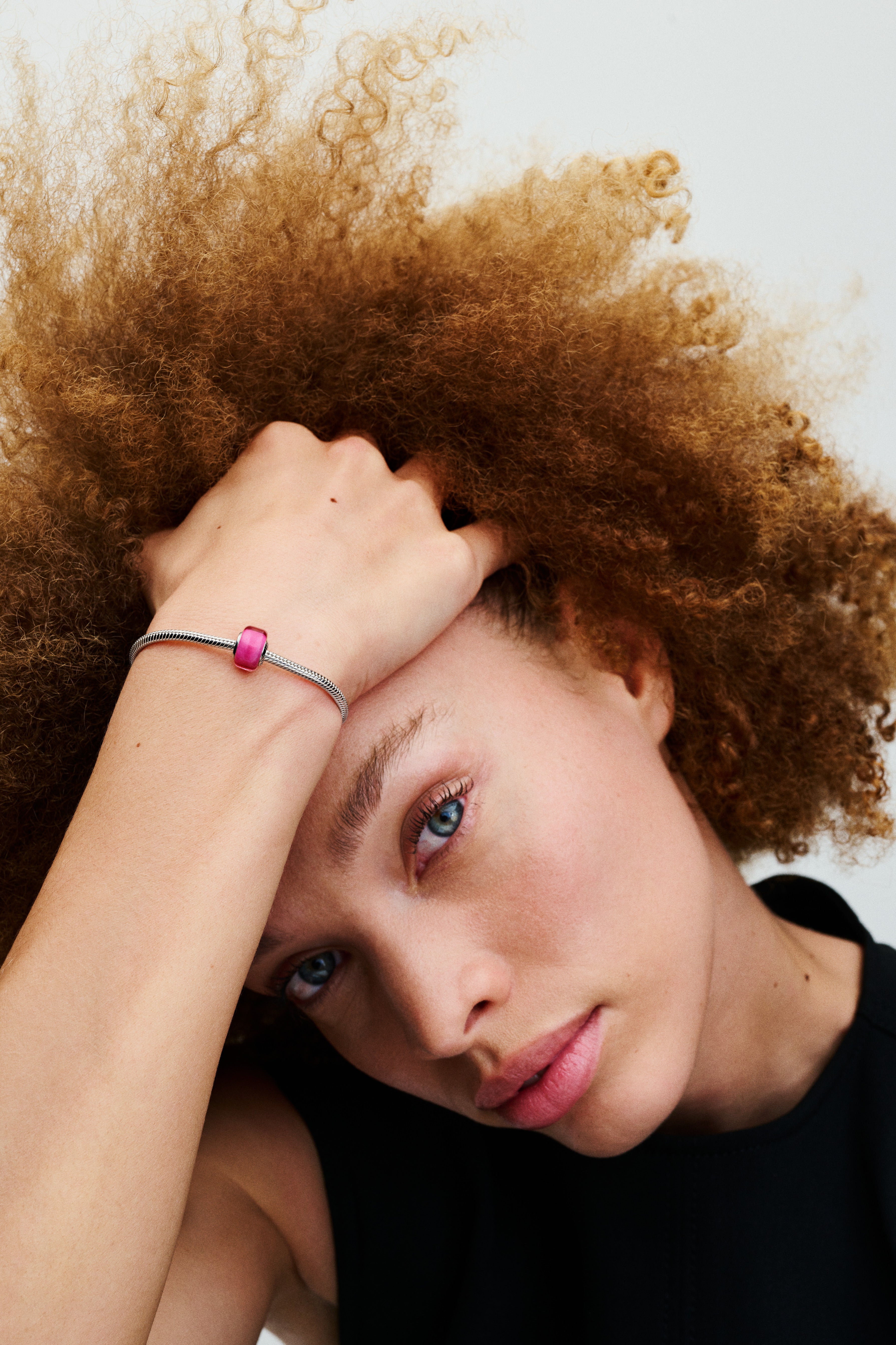 Sterling Silver Charm With Pink Murano Glass