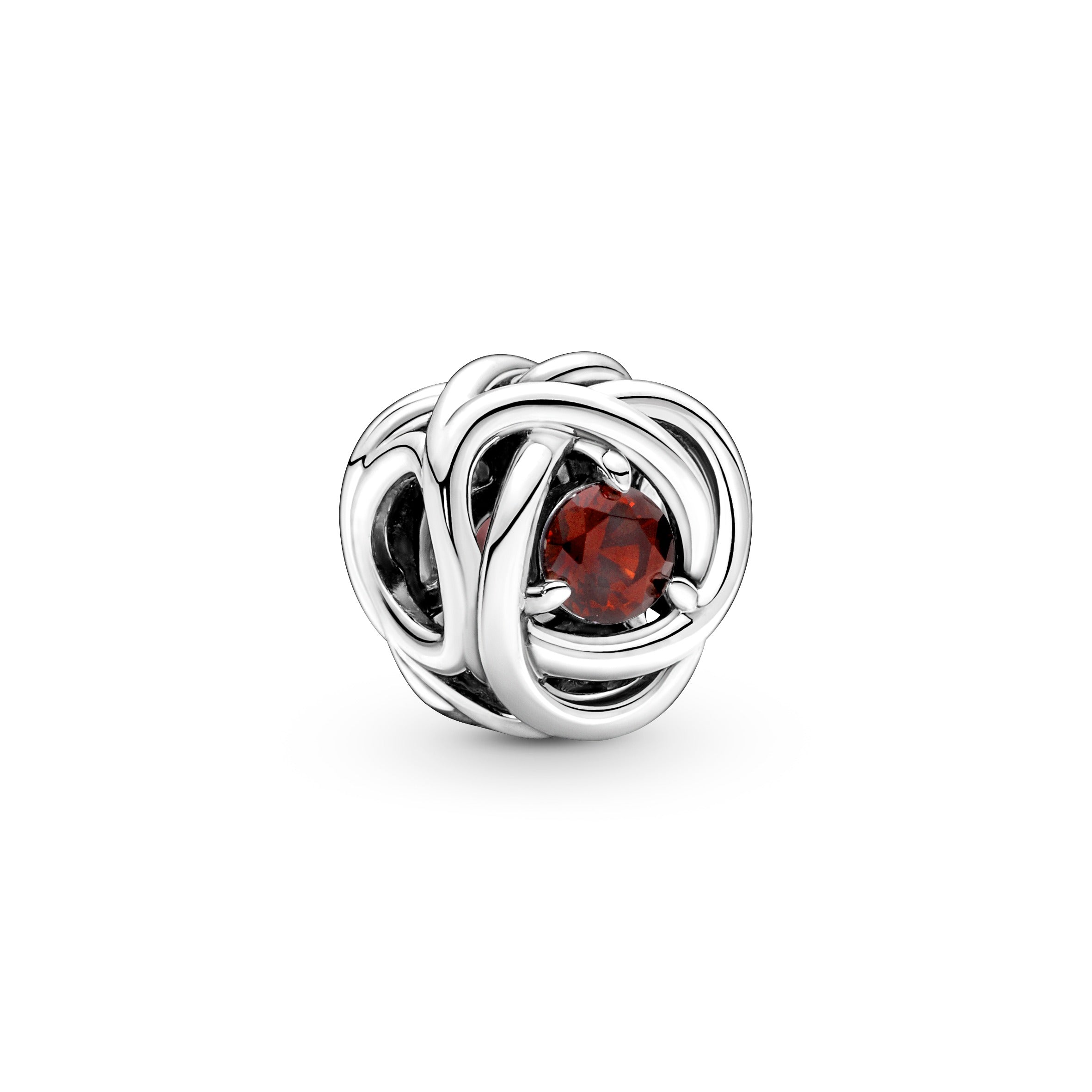 Sterling Silver Charm With Salsa Red Crystal