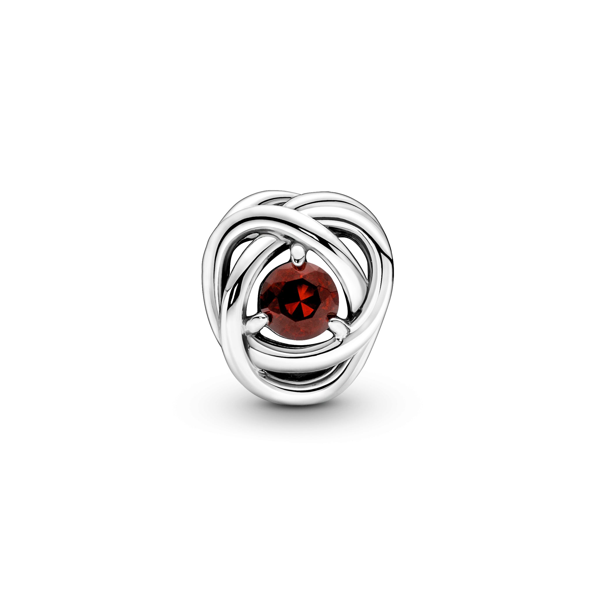 Sterling Silver Charm With Salsa Red Crystal