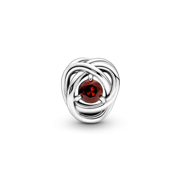 Sterling Silver Charm With Salsa Red Crystal