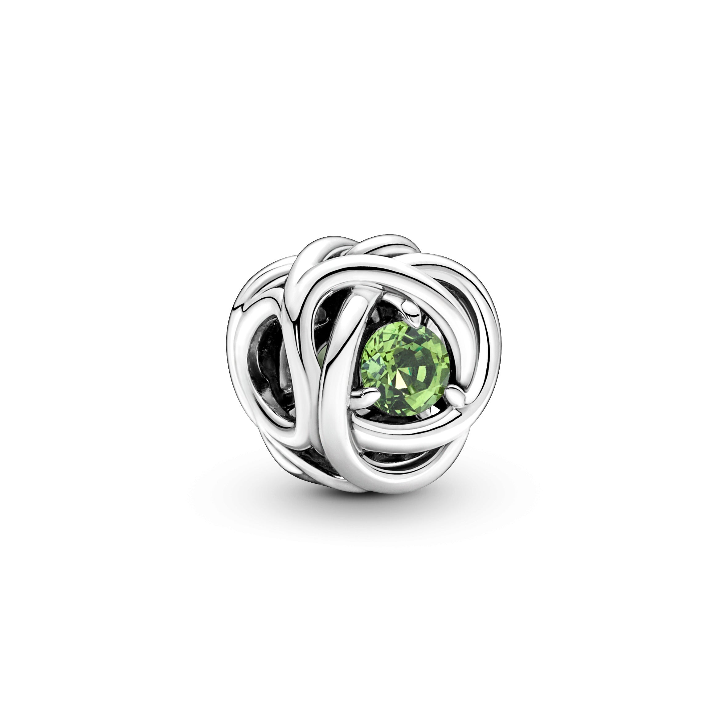 Sterling Silver Charm With Spring Green Crystal