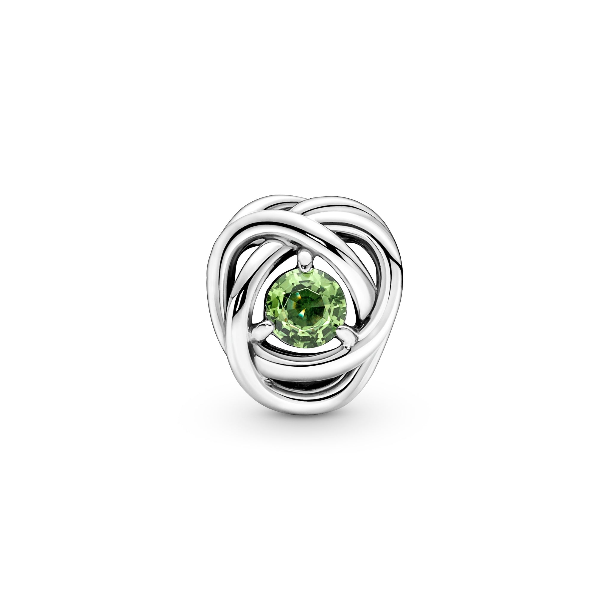 Sterling Silver Charm With Spring Green Crystal