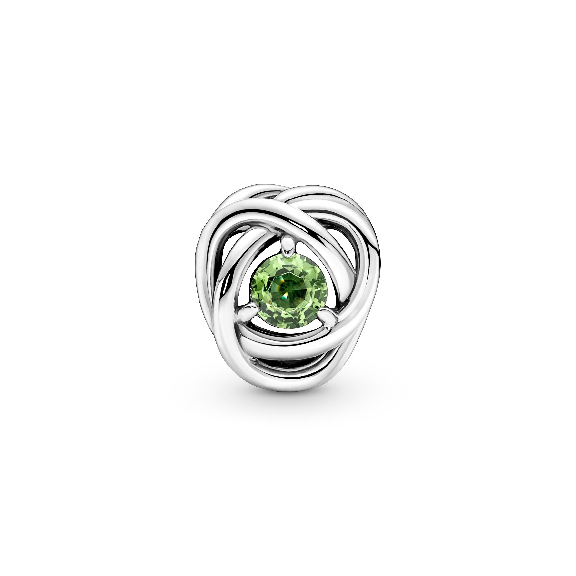Sterling Silver Charm With Spring Green Crystal
