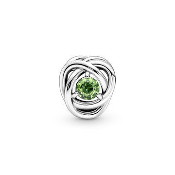 Sterling Silver Charm With Spring Green Crystal