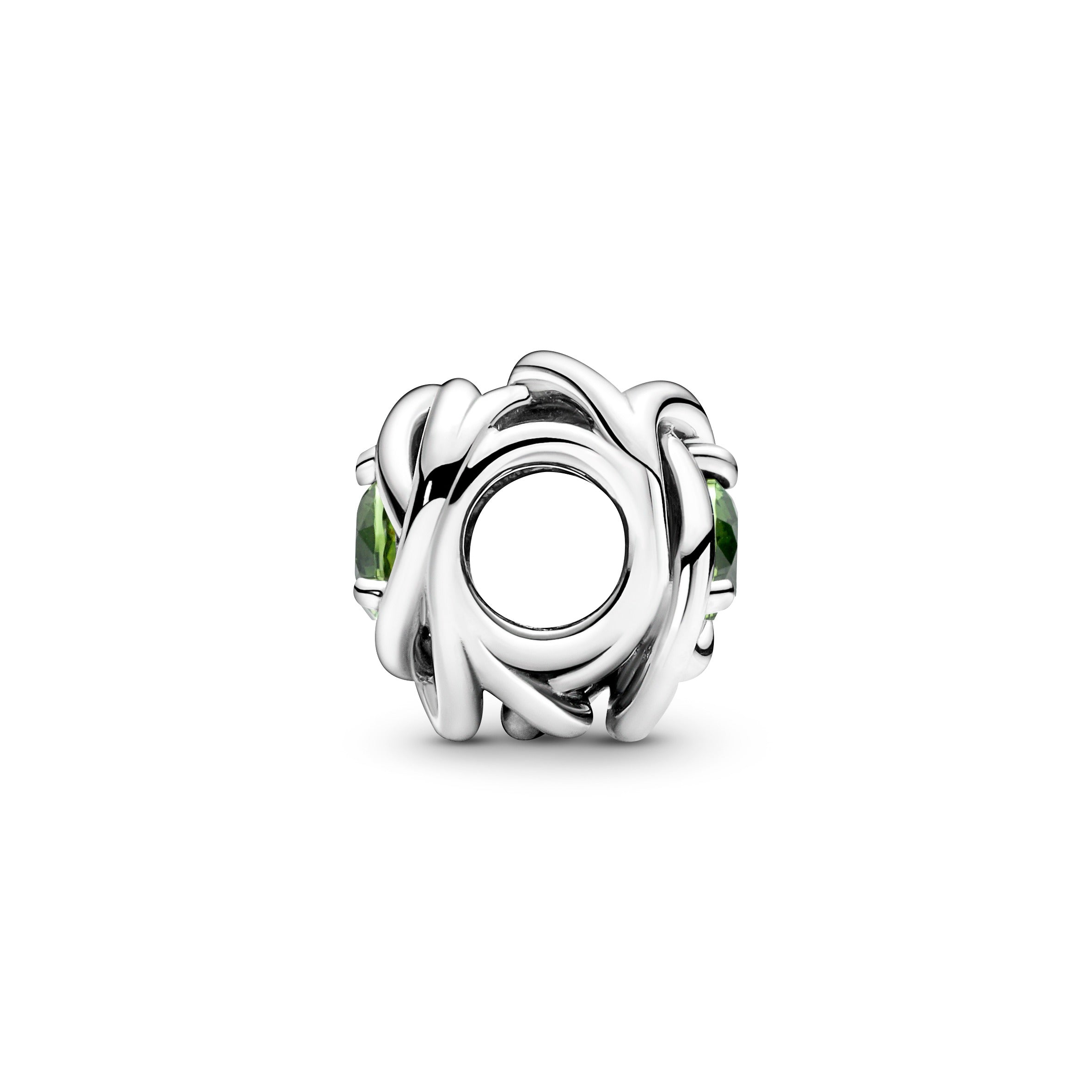 Sterling Silver Charm With Spring Green Crystal