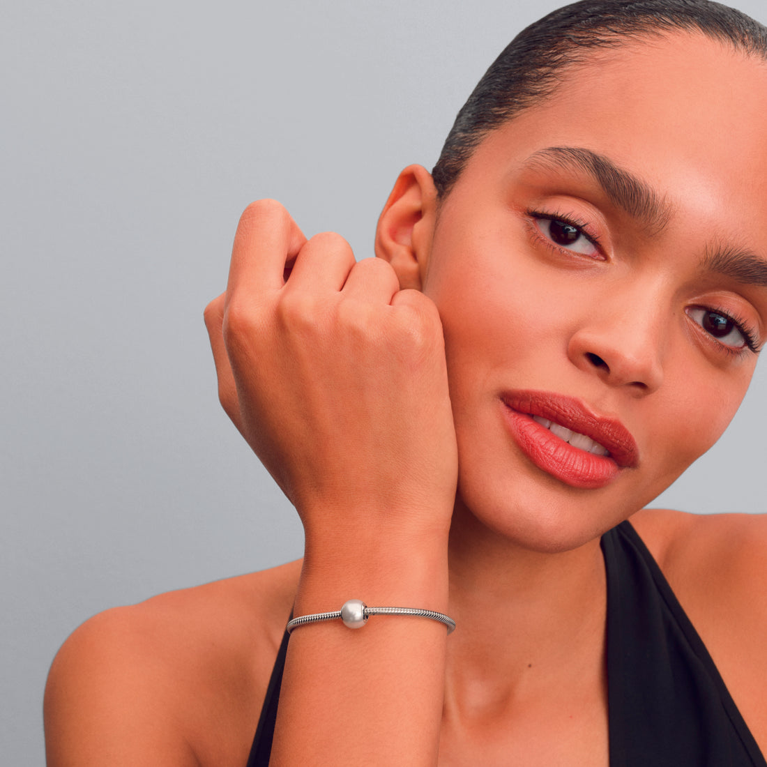 Sterling Silver Charm With White Lacquered Artificial Pearl