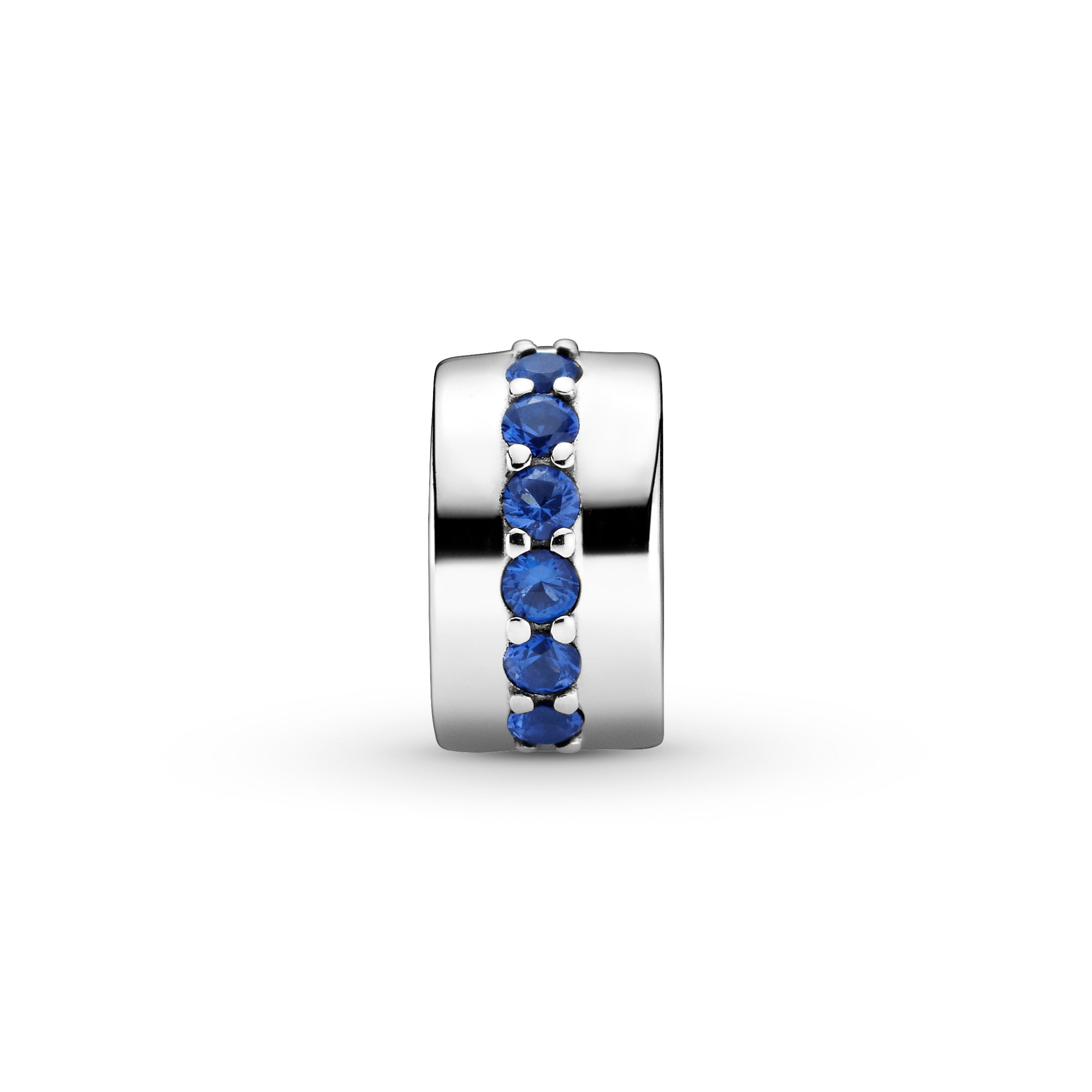 Sterling Silver Clip With Stellar Blue Crystal