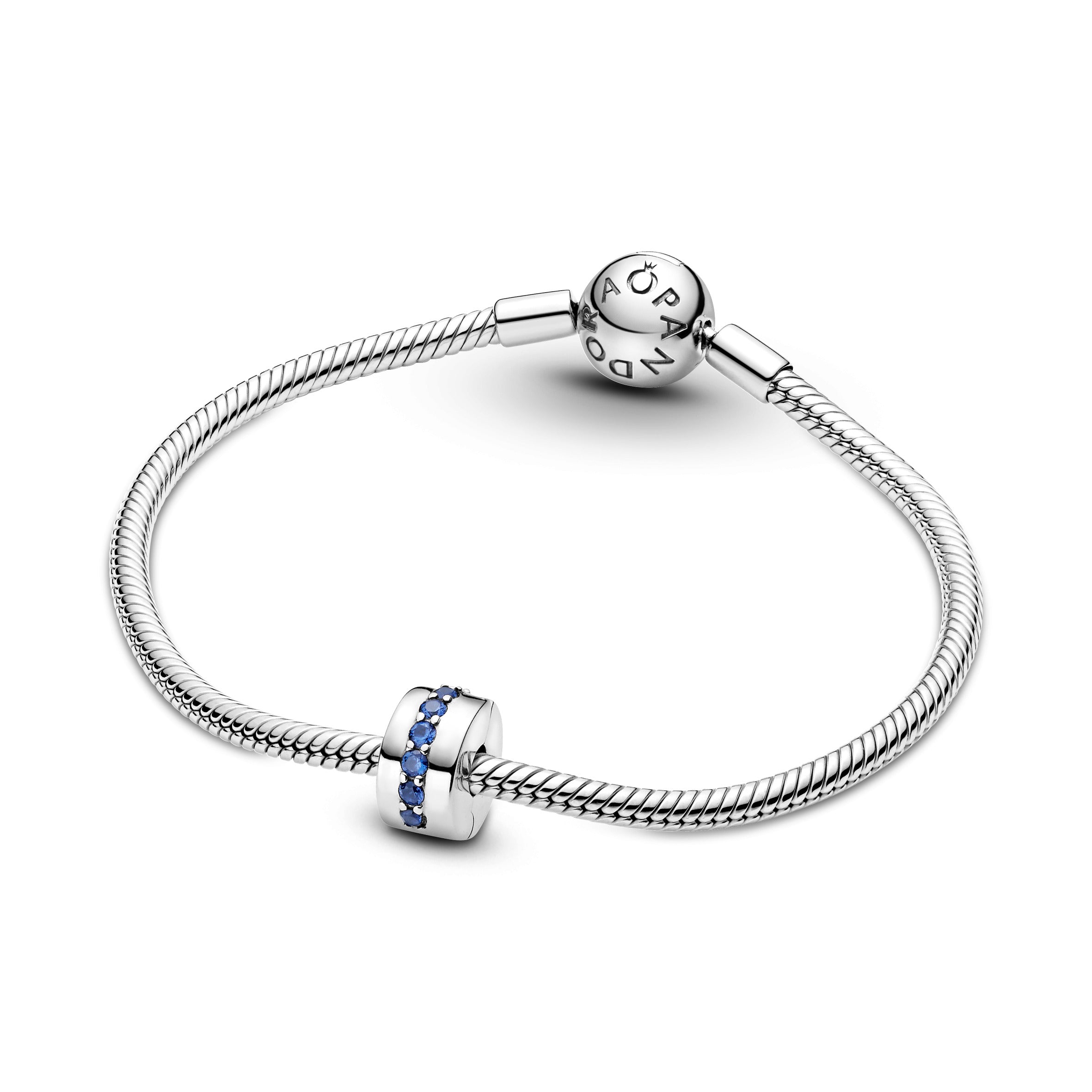 Sterling Silver Clip With Stellar Blue Crystal