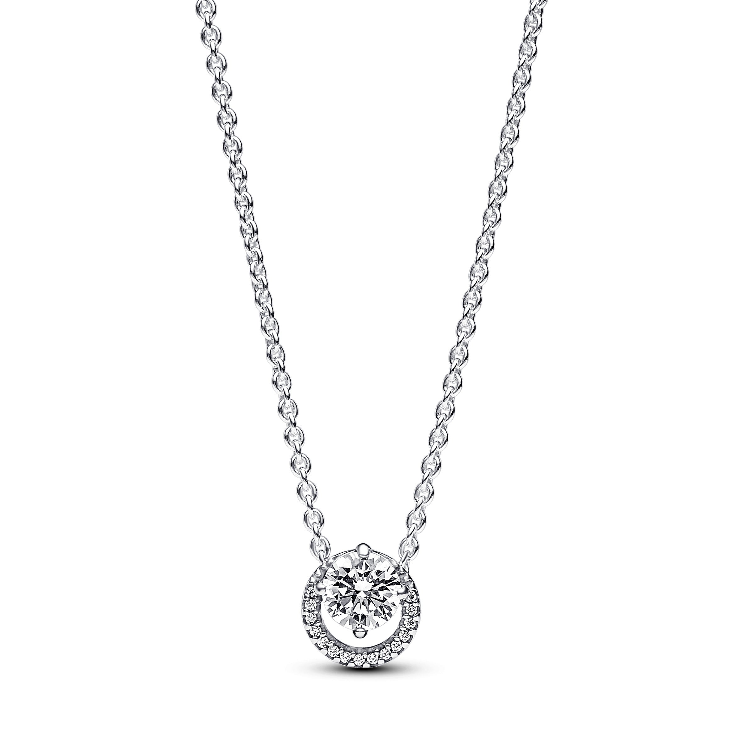 Sterling Silver Collier With Clear Cubic Zirconia