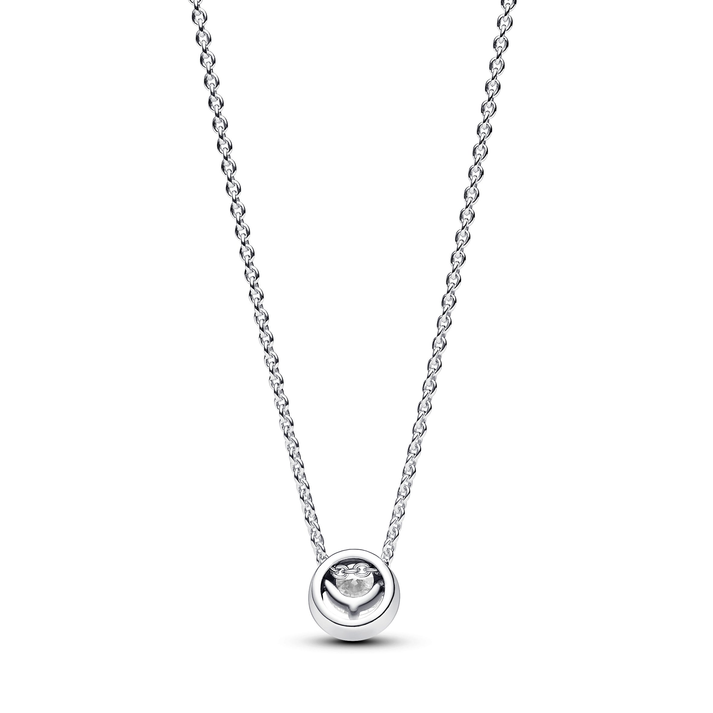 Sterling Silver Collier With Clear Cubic Zirconia