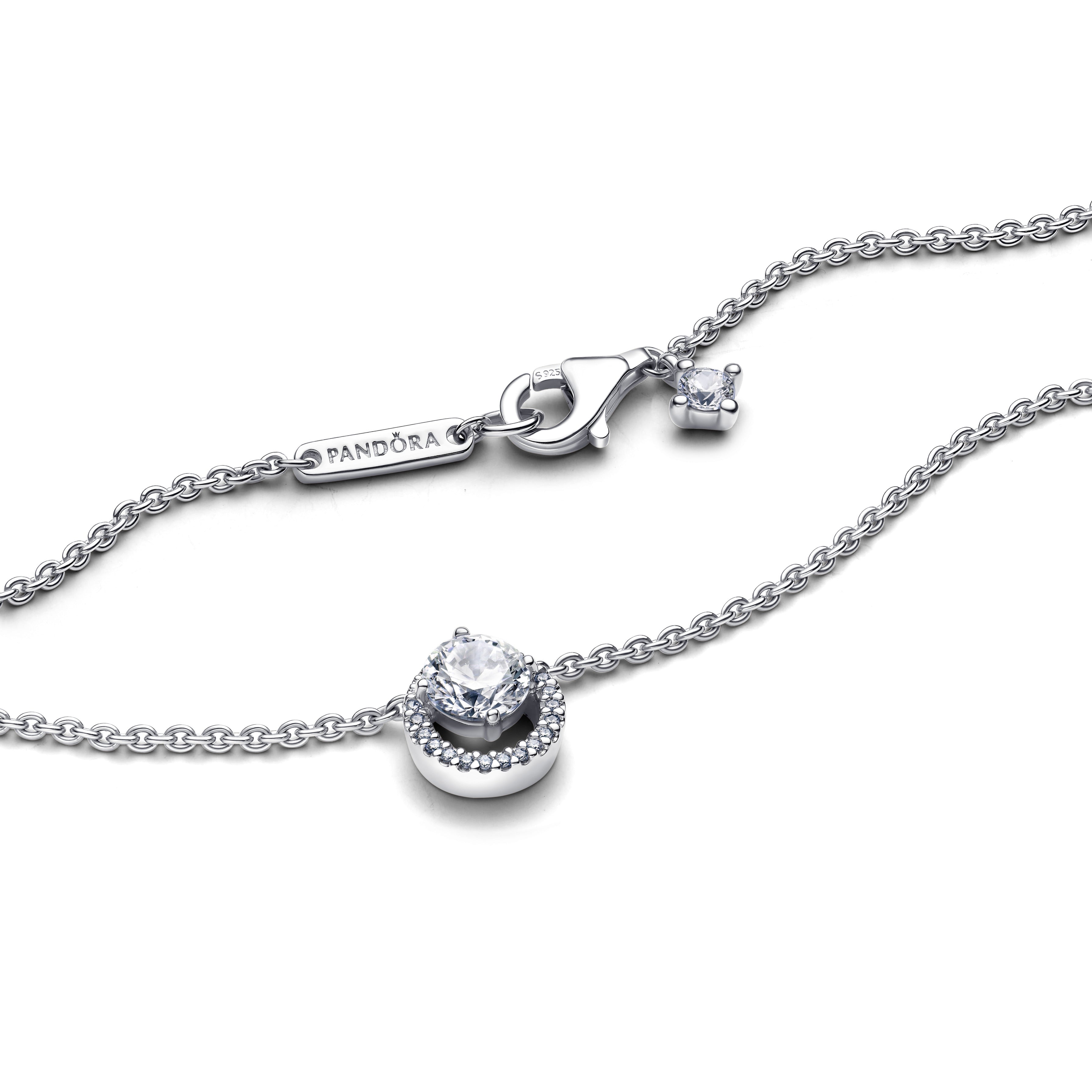 Sterling Silver Collier With Clear Cubic Zirconia