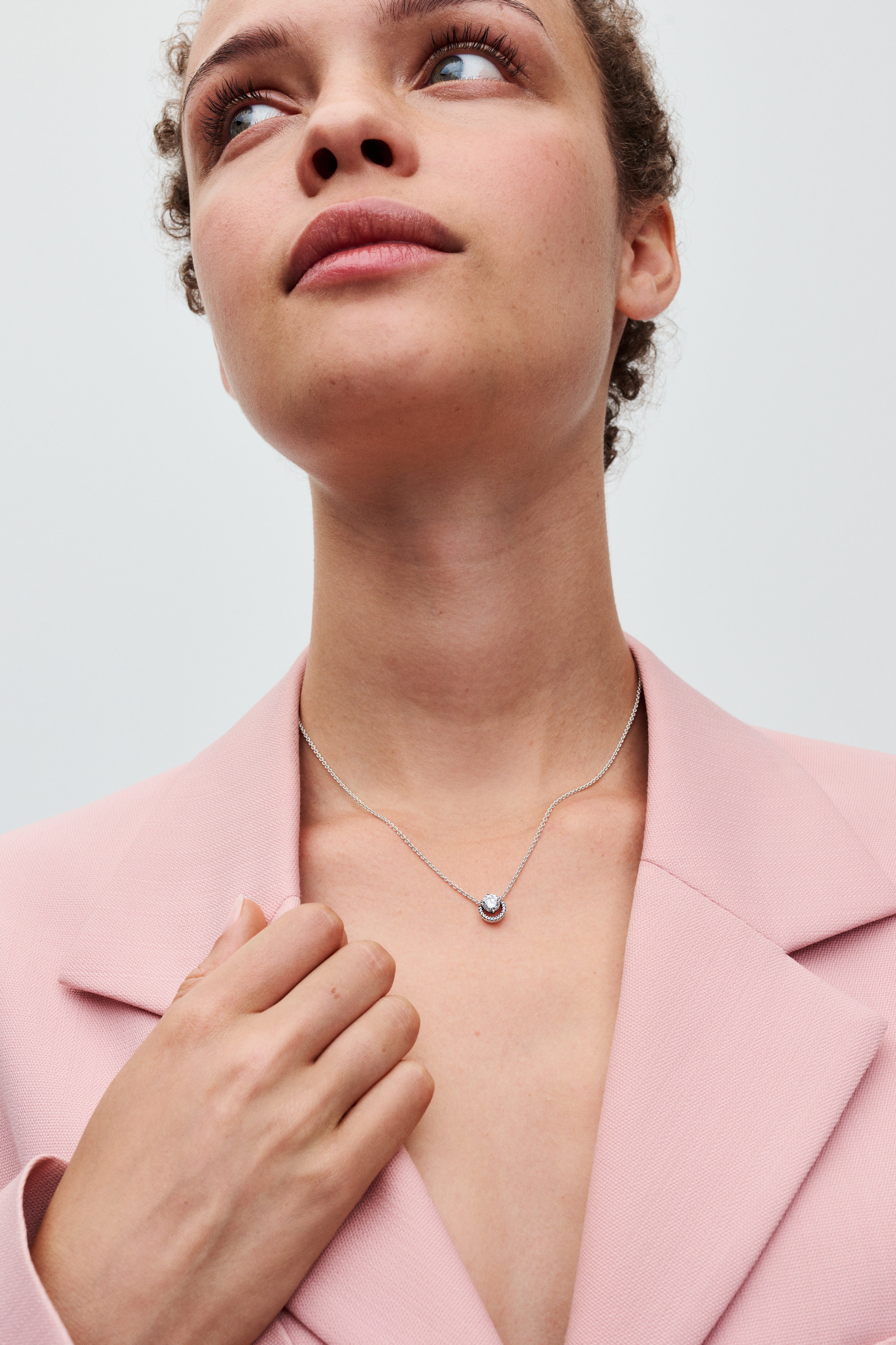 Sterling Silver Collier With Clear Cubic Zirconia