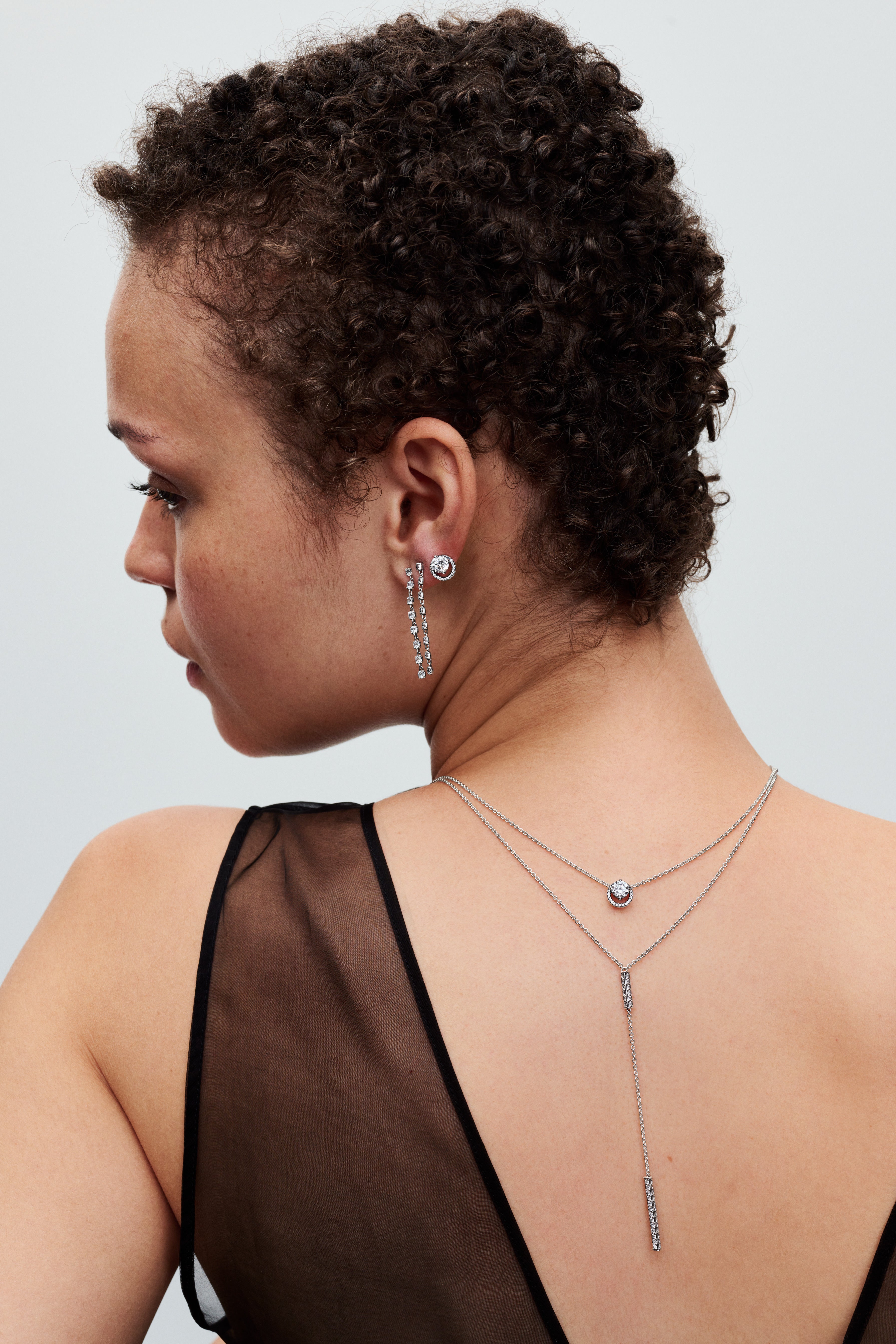 Sterling Silver Collier With Clear Cubic Zirconia