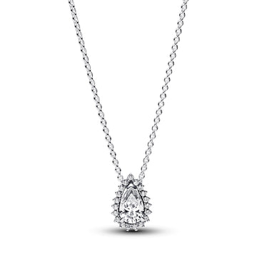 Sterling Silver Collier With Clear Cubic Zirconia