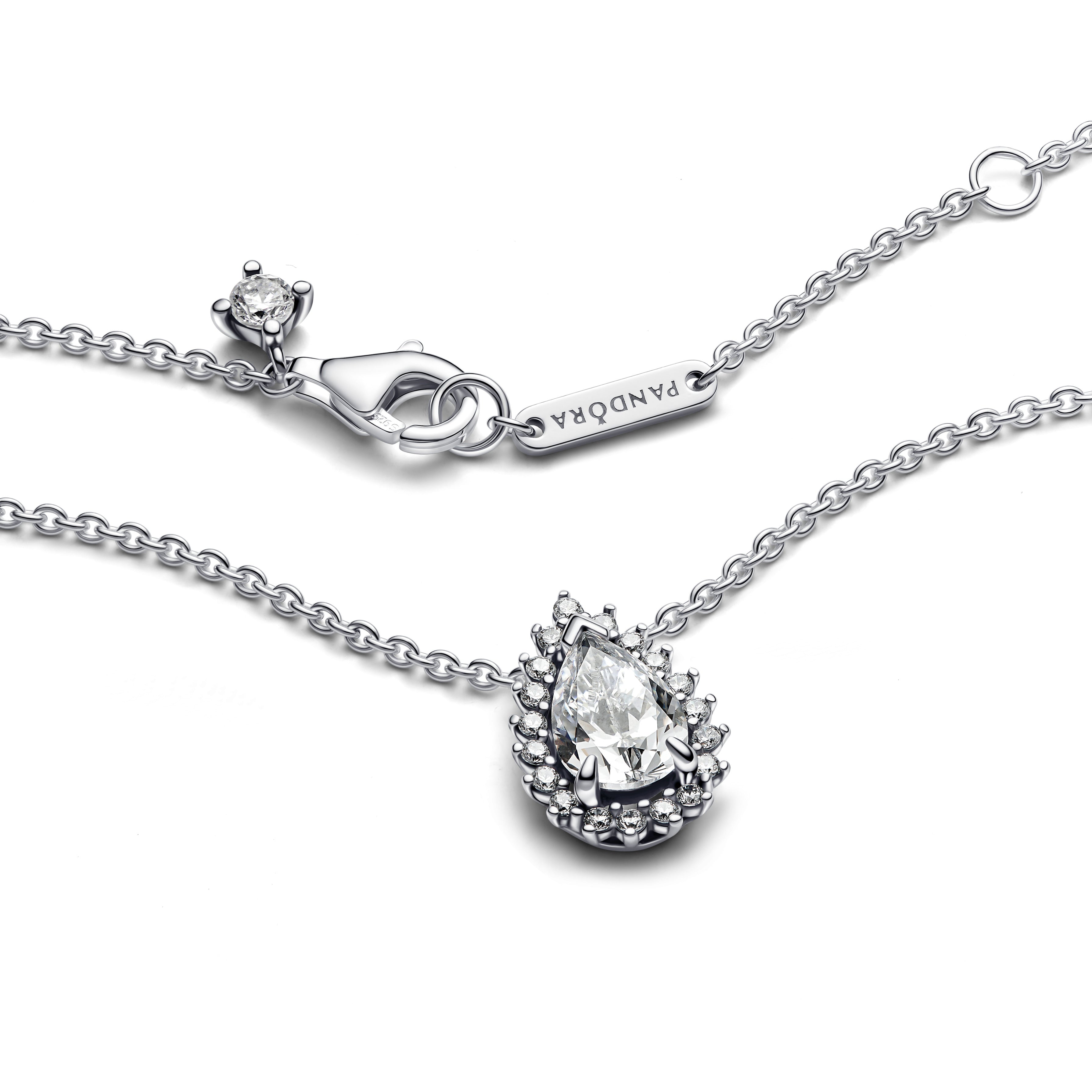 Sterling Silver Collier With Clear Cubic Zirconia