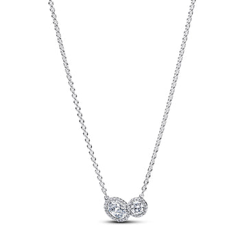 Sterling Silver Collier With Clear Cubic Zirconia