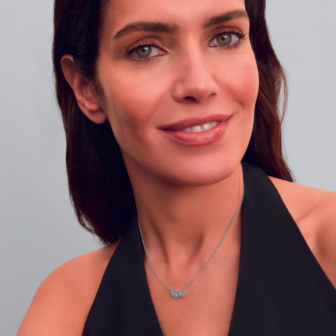 Sterling Silver Collier With Clear Cubic Zirconia