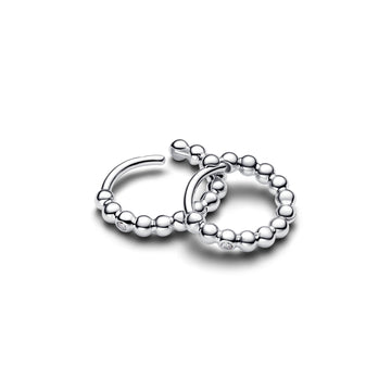 Sterling Silver Huggie Hoop Earrings With Clear Cubic Zirconia